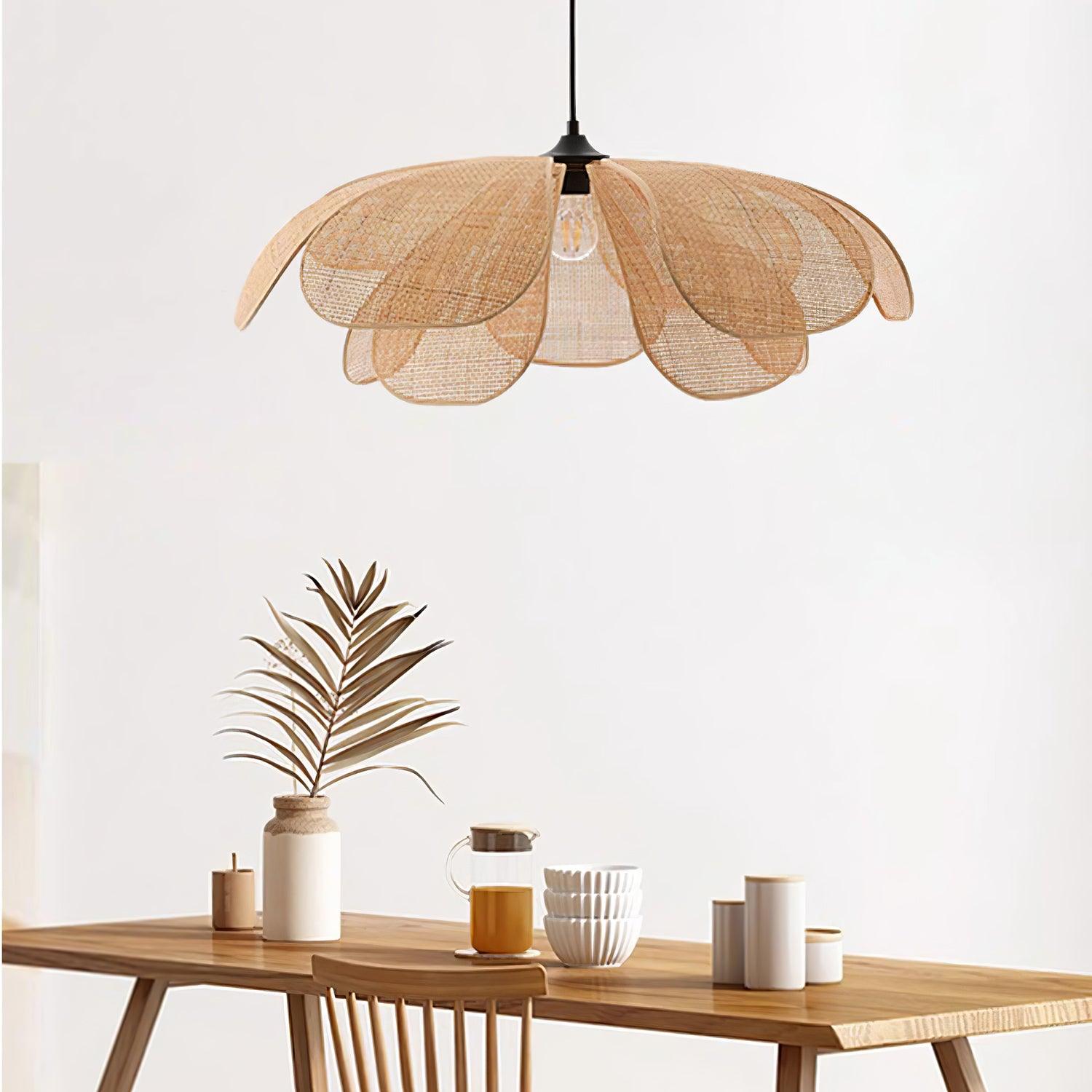 Rattan Petal Pendant Lamp - Cueteks