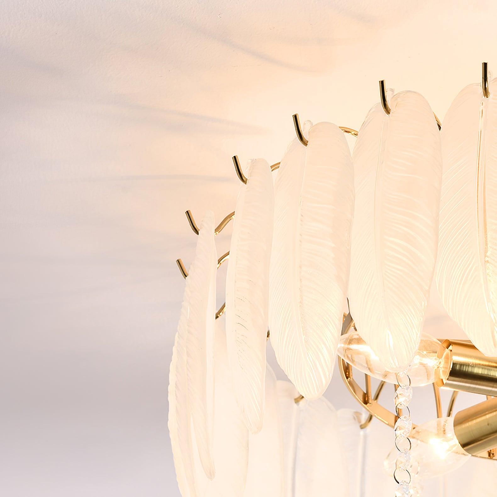 Glass Feather Ceiling Light - Cueteks