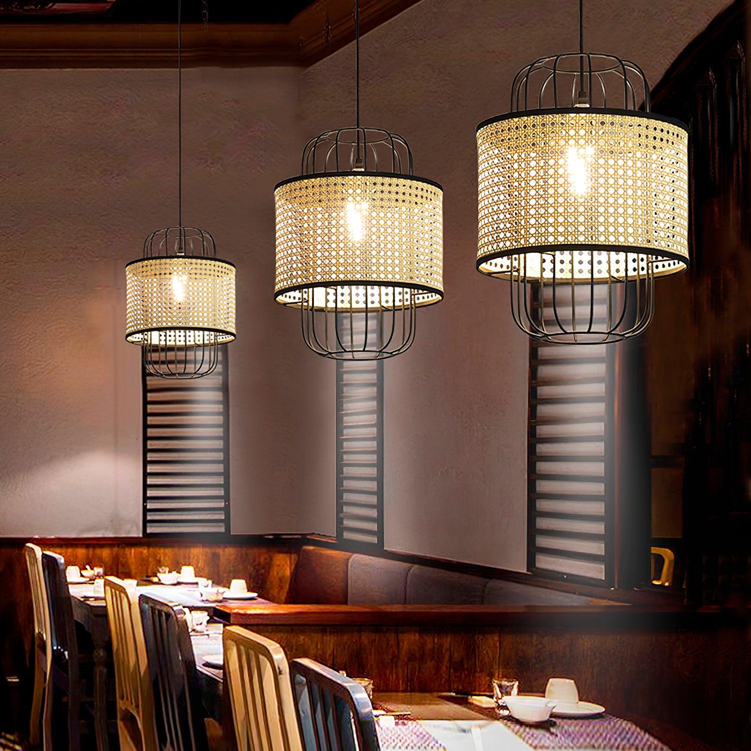 Rattan Aru Pendant Lamp - Cueteks