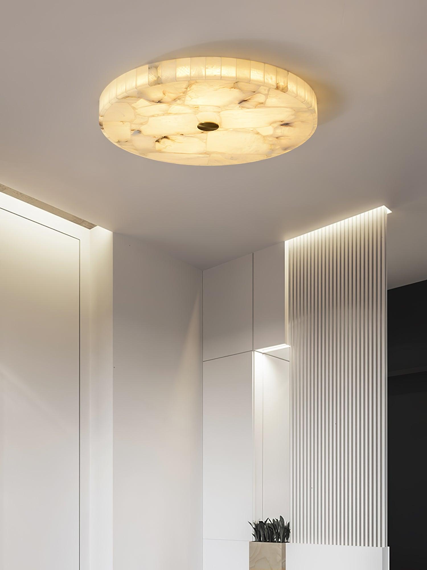 Round Alabaster Ceiling Lamp - Cueteks