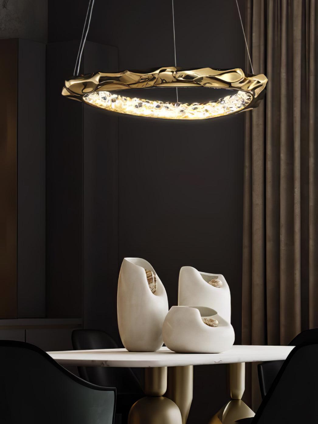 Resin Circlet Brass Pendant Lamp - Cueteks