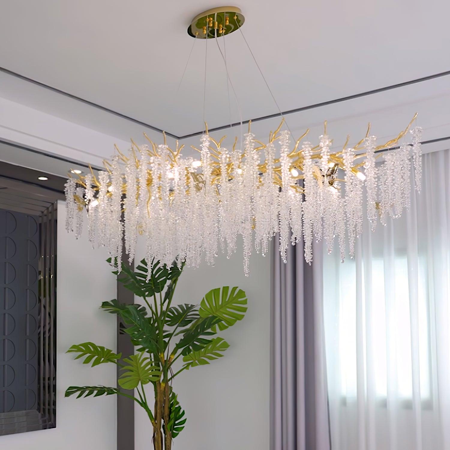 Wisteria Flower Crystal Chandelier - Cueteks