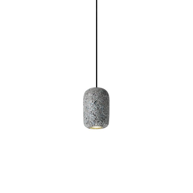 Grey Hubble pendant with a mottled cylindrical shade and black cord