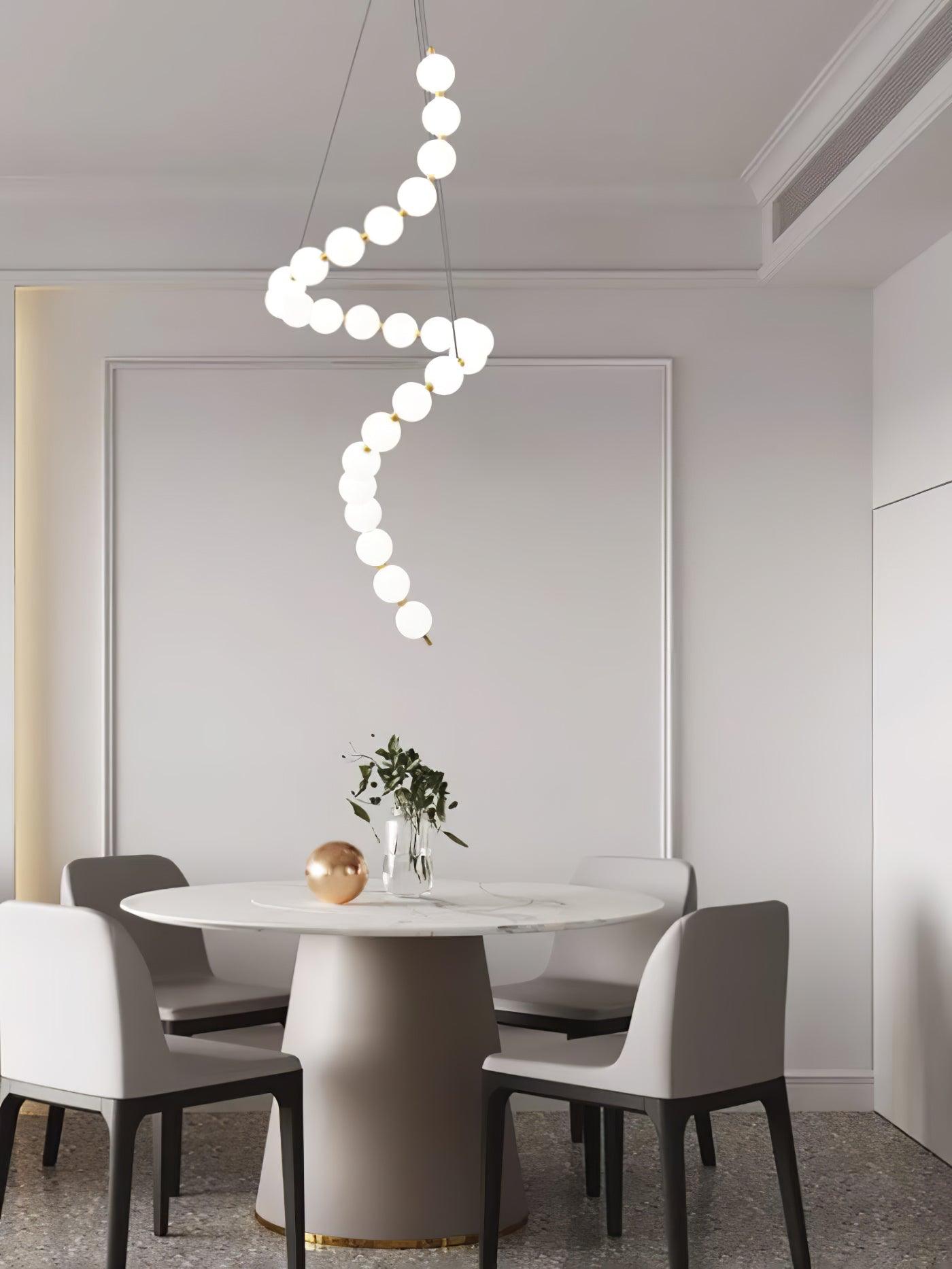 Acrylic Pearl Necklace Chandelier - Cueteks