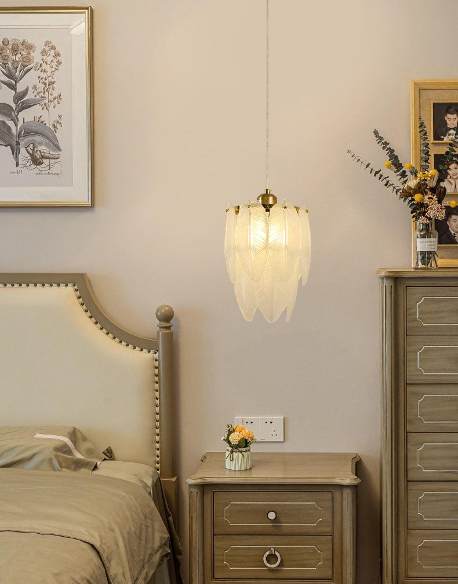 Glass Feather Pendant Light - Cueteks
