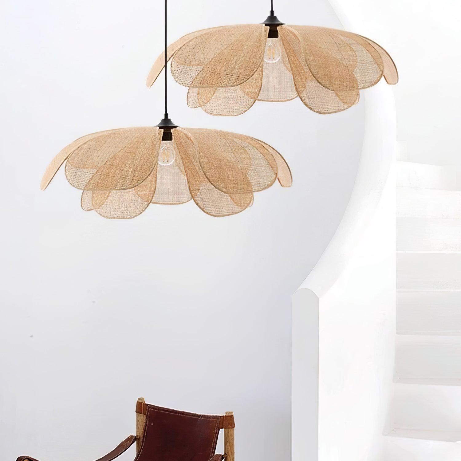 Rattan Petal Pendant Lamp - Cueteks