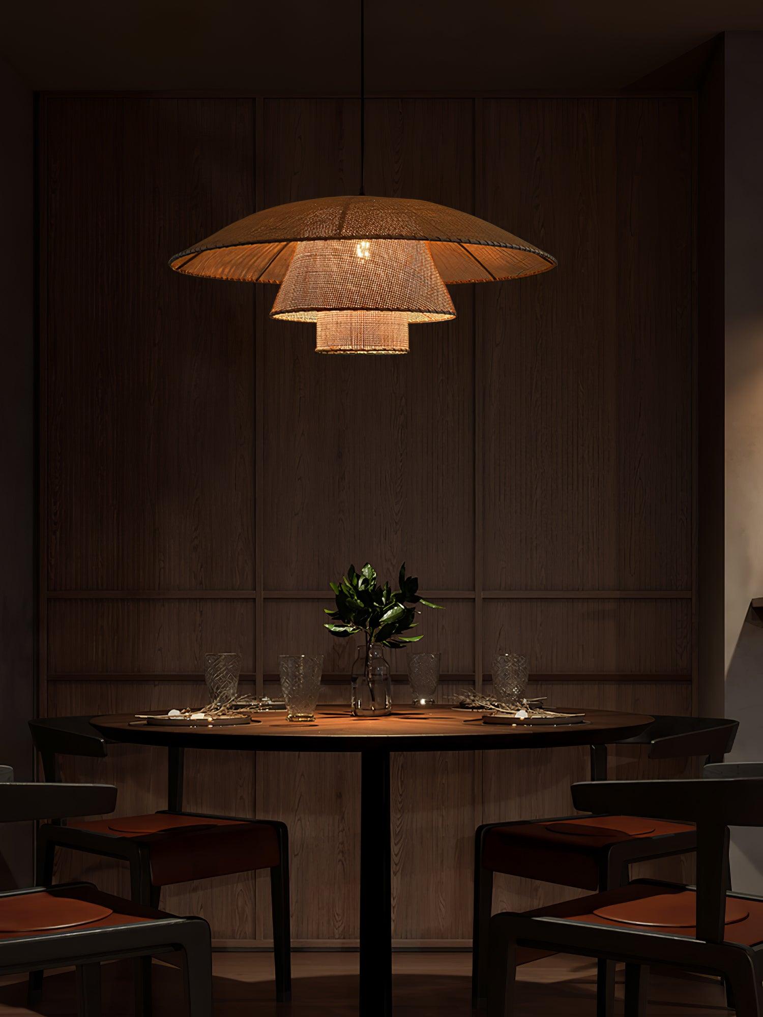 Hat Weave Rattan Pendant Lamp - Cueteks