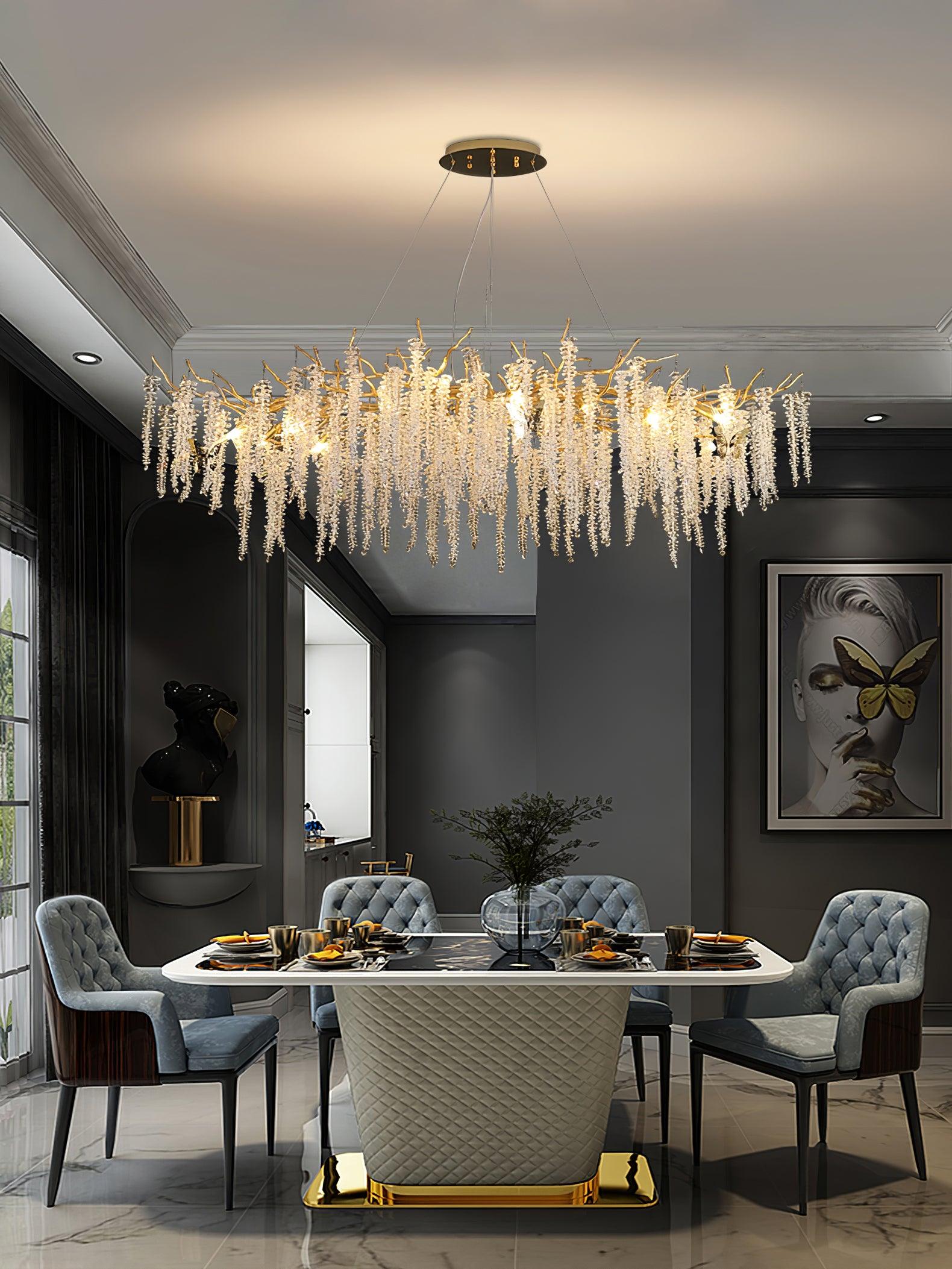 Wisteria Flower Crystal Chandelier - Cueteks