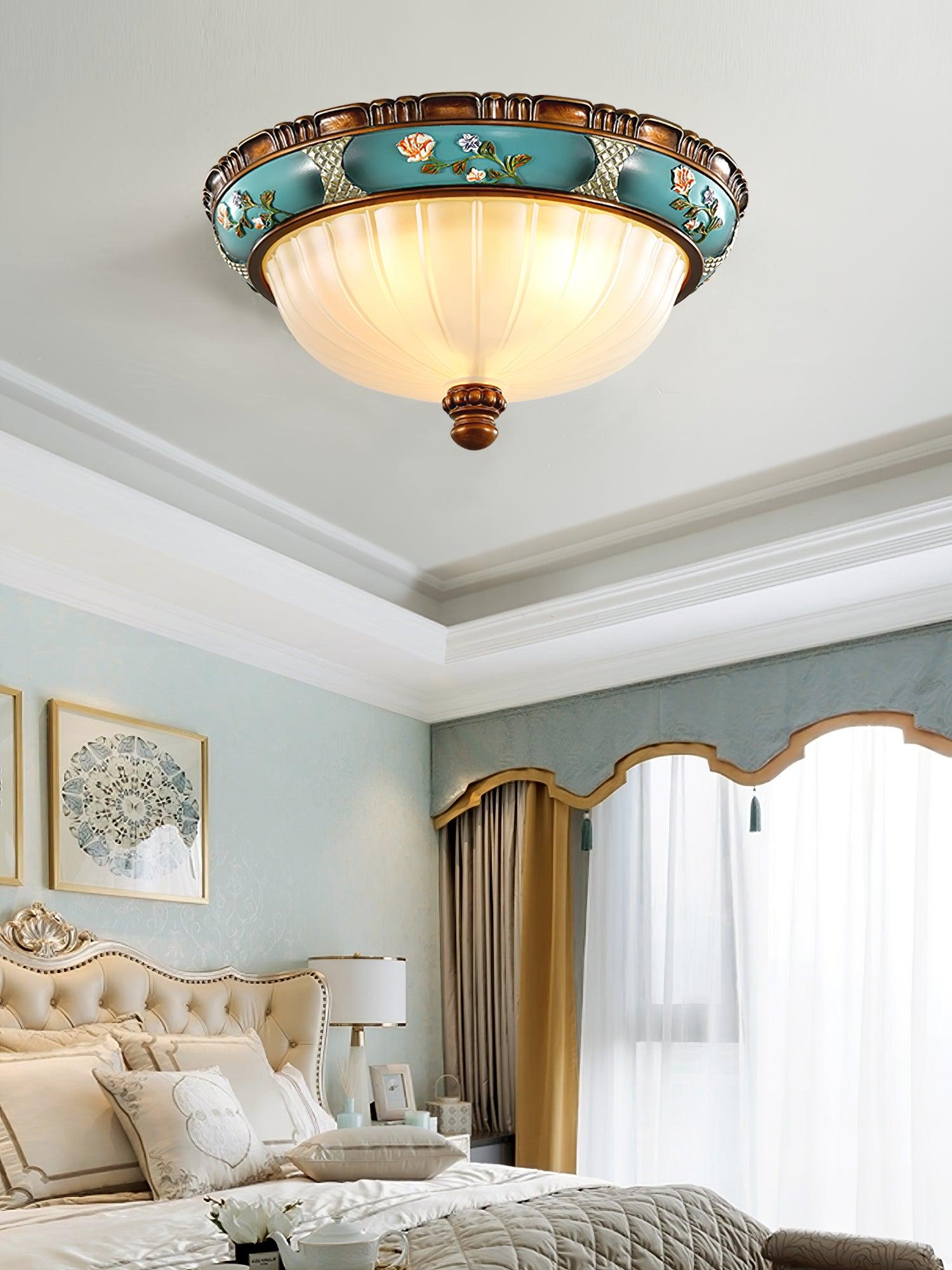 Retro Floral Resin Recessed Ceiling Light - Cueteks
