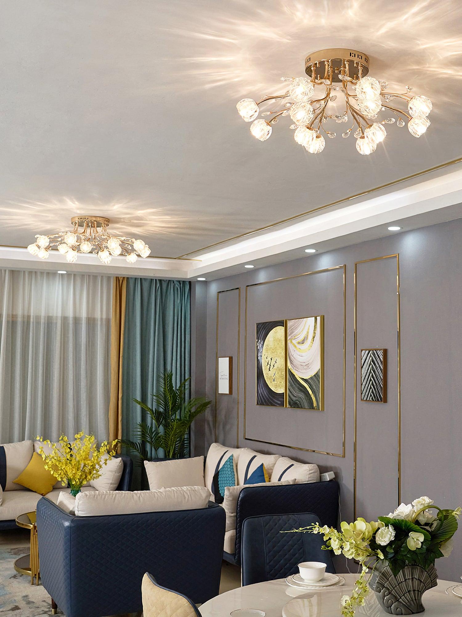 Crystal Flower Ceiling Light - Cueteks