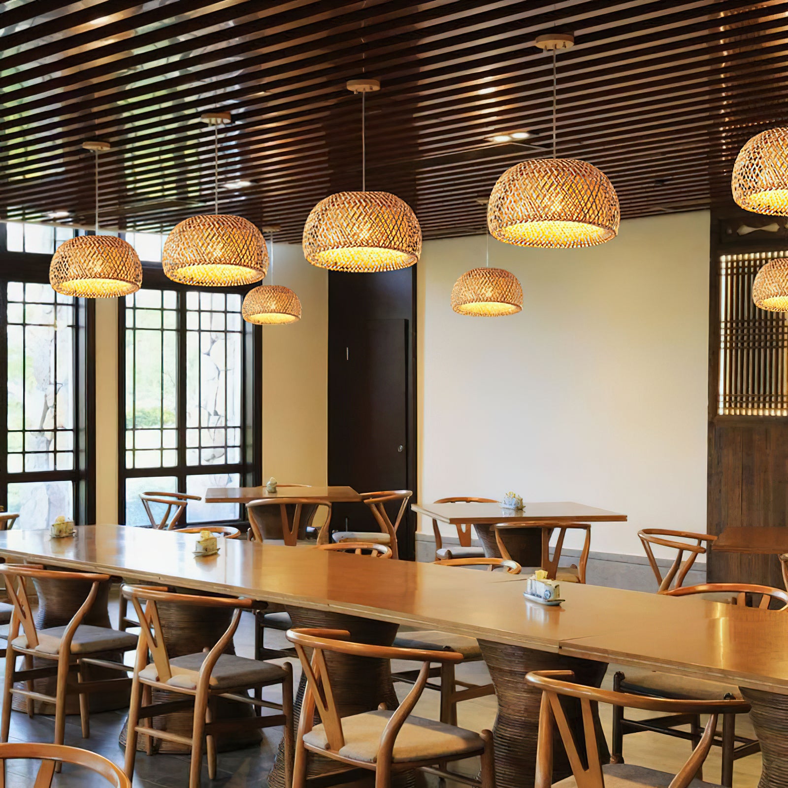 Bamboo Braided Pendant Lamp - Cueteks