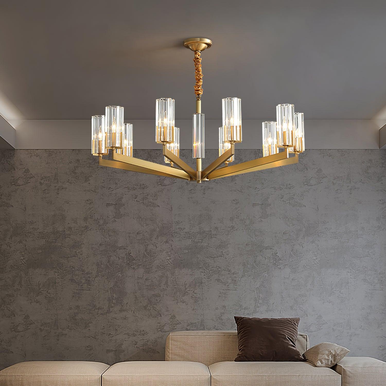 Kayla Brass Chandelier - Cueteks