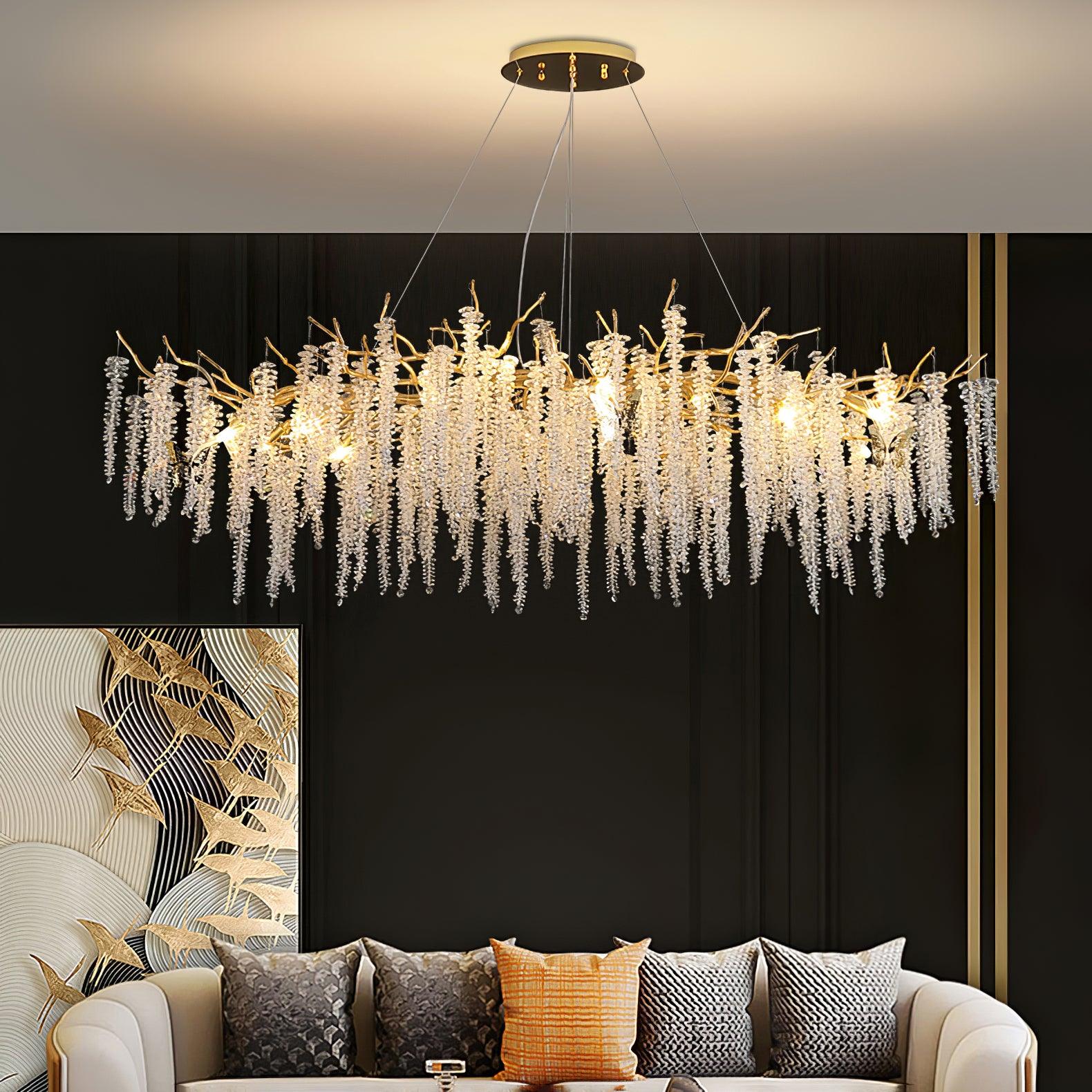 Wisteria Flower Crystal Chandelier - Cueteks