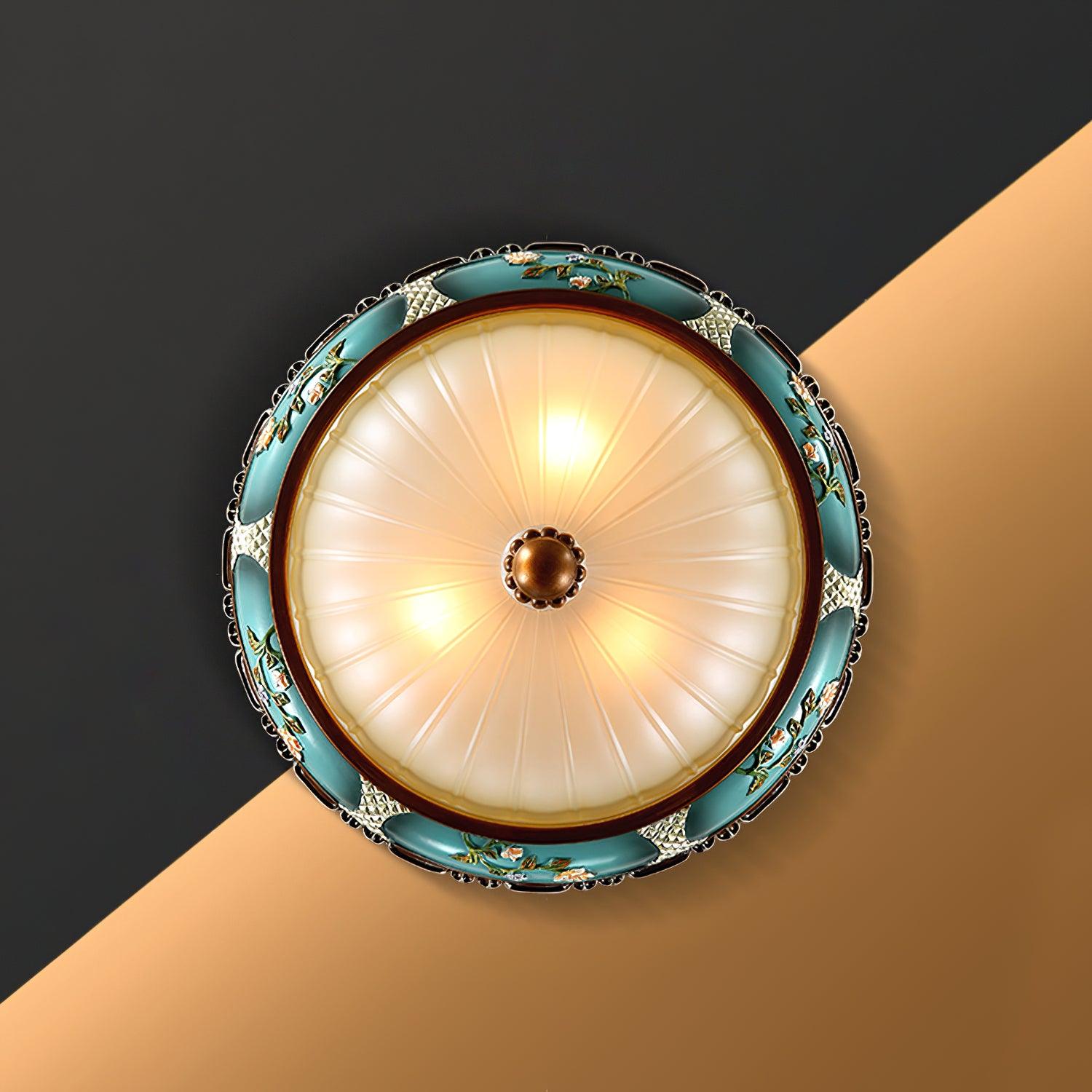 Retro Floral Resin Recessed Ceiling Light - Cueteks