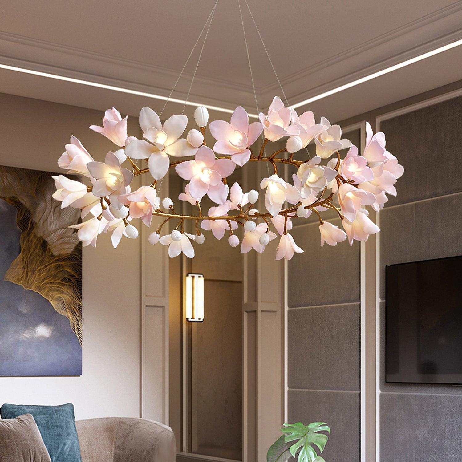 Circular Blossom Chandelier - Cueteks