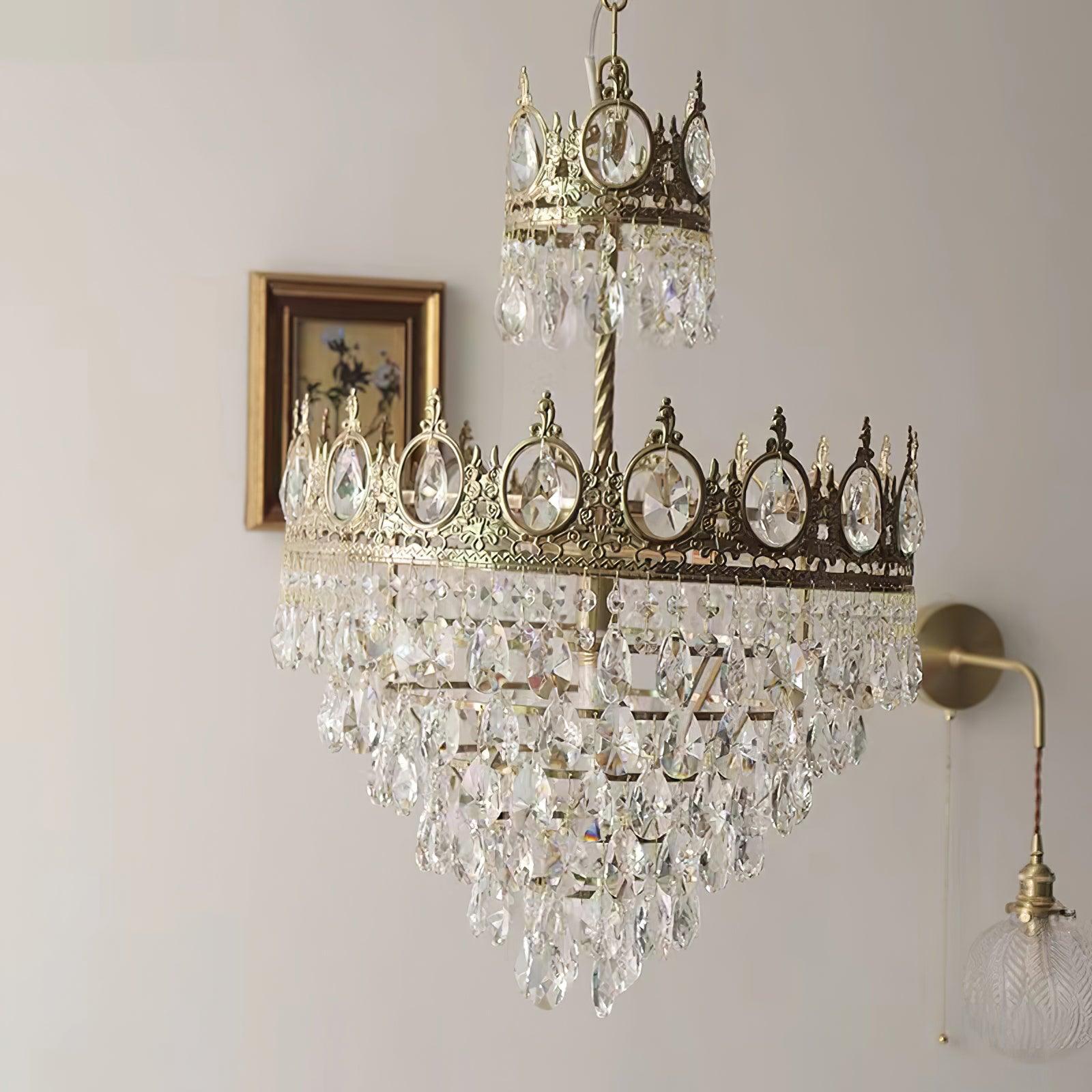 Vintage Crystal Chandelier - Cueteks