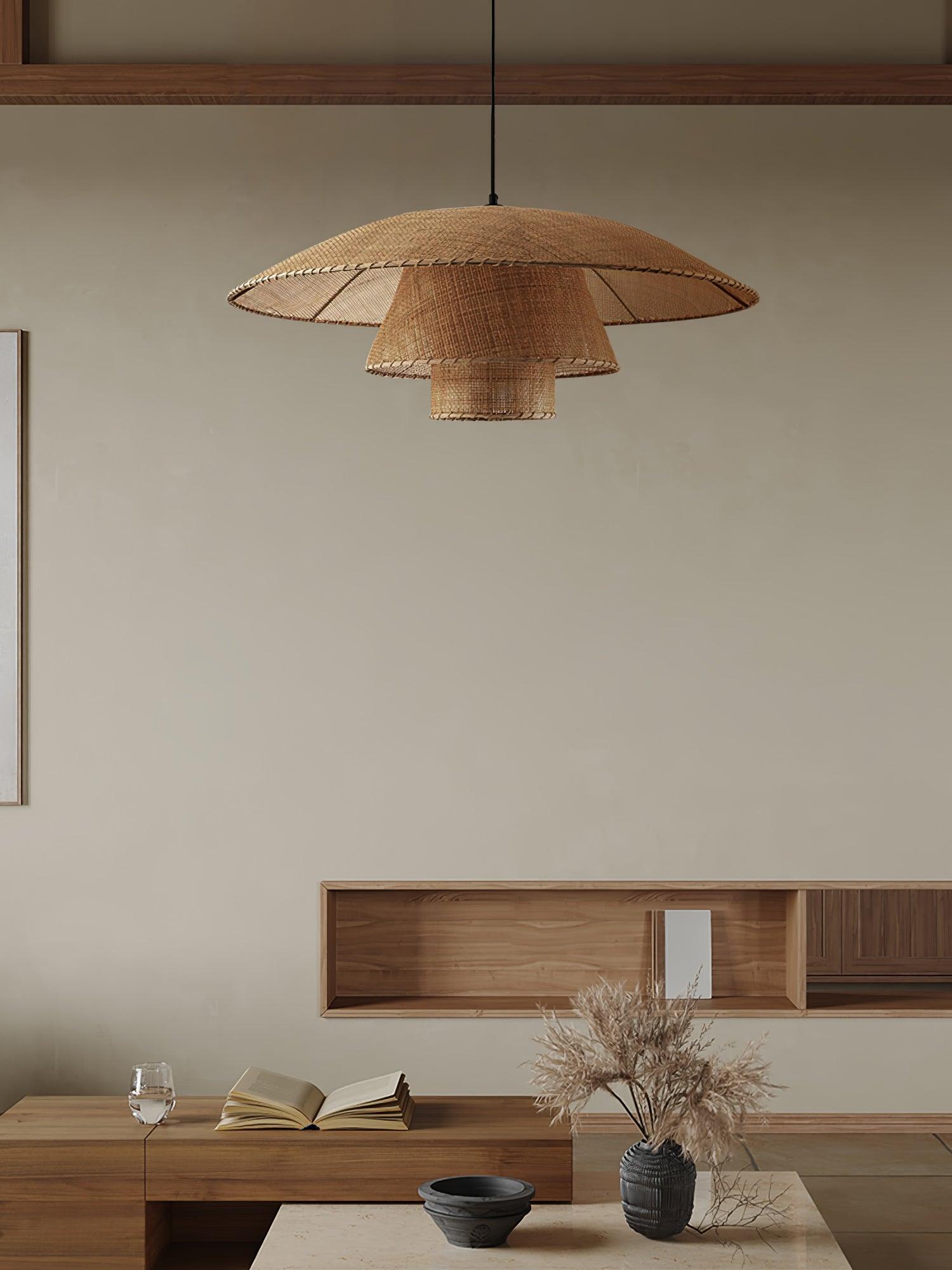Hat Weave Rattan Pendant Lamp - Cueteks