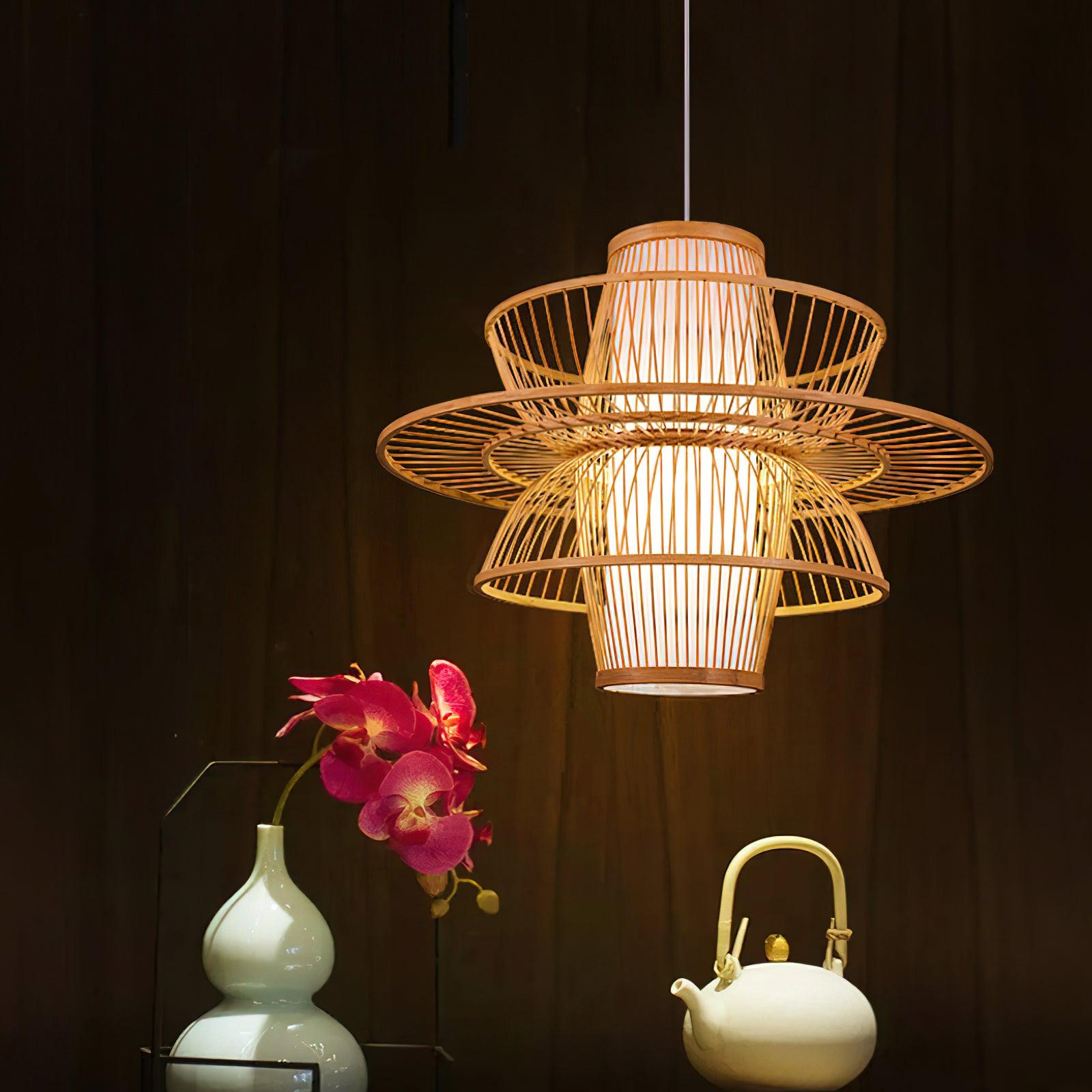 Handmade Sigyn Bamboo Pendant Lamp - Cueteks