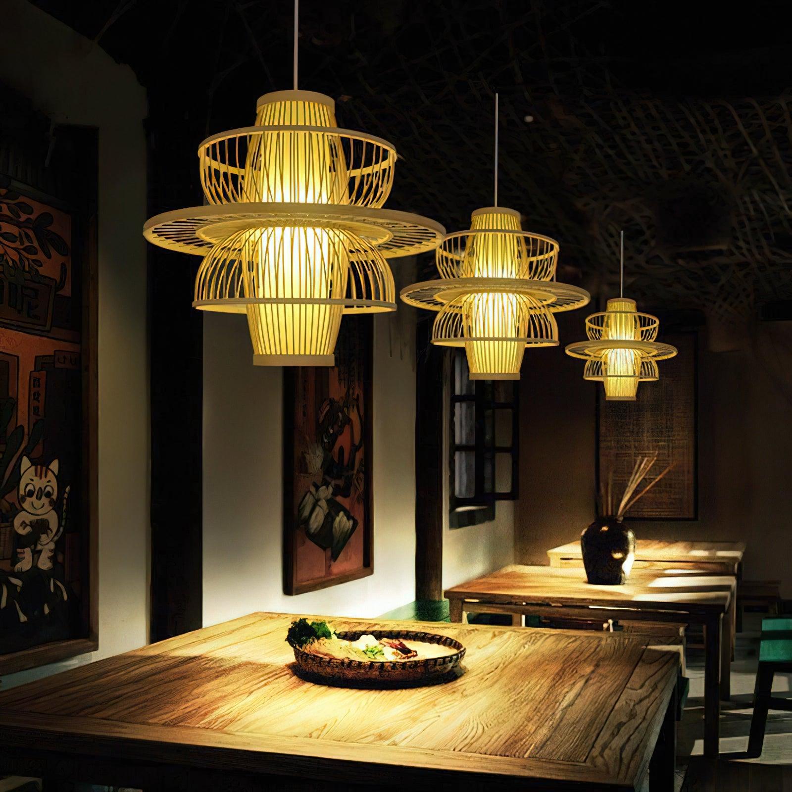 Handmade Sigyn Bamboo Pendant Lamp - Cueteks