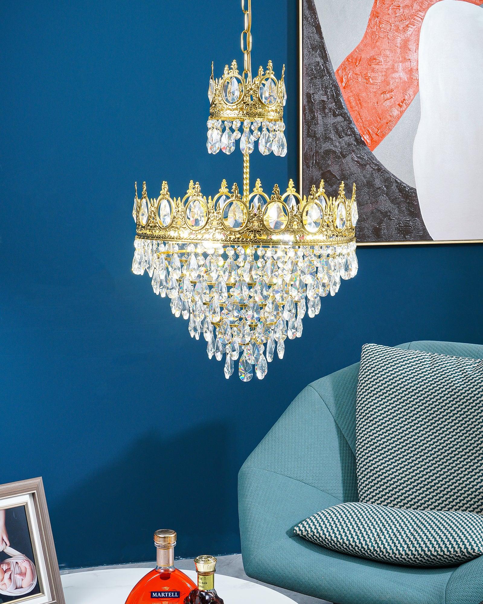 Vintage Crystal Chandelier - Cueteks