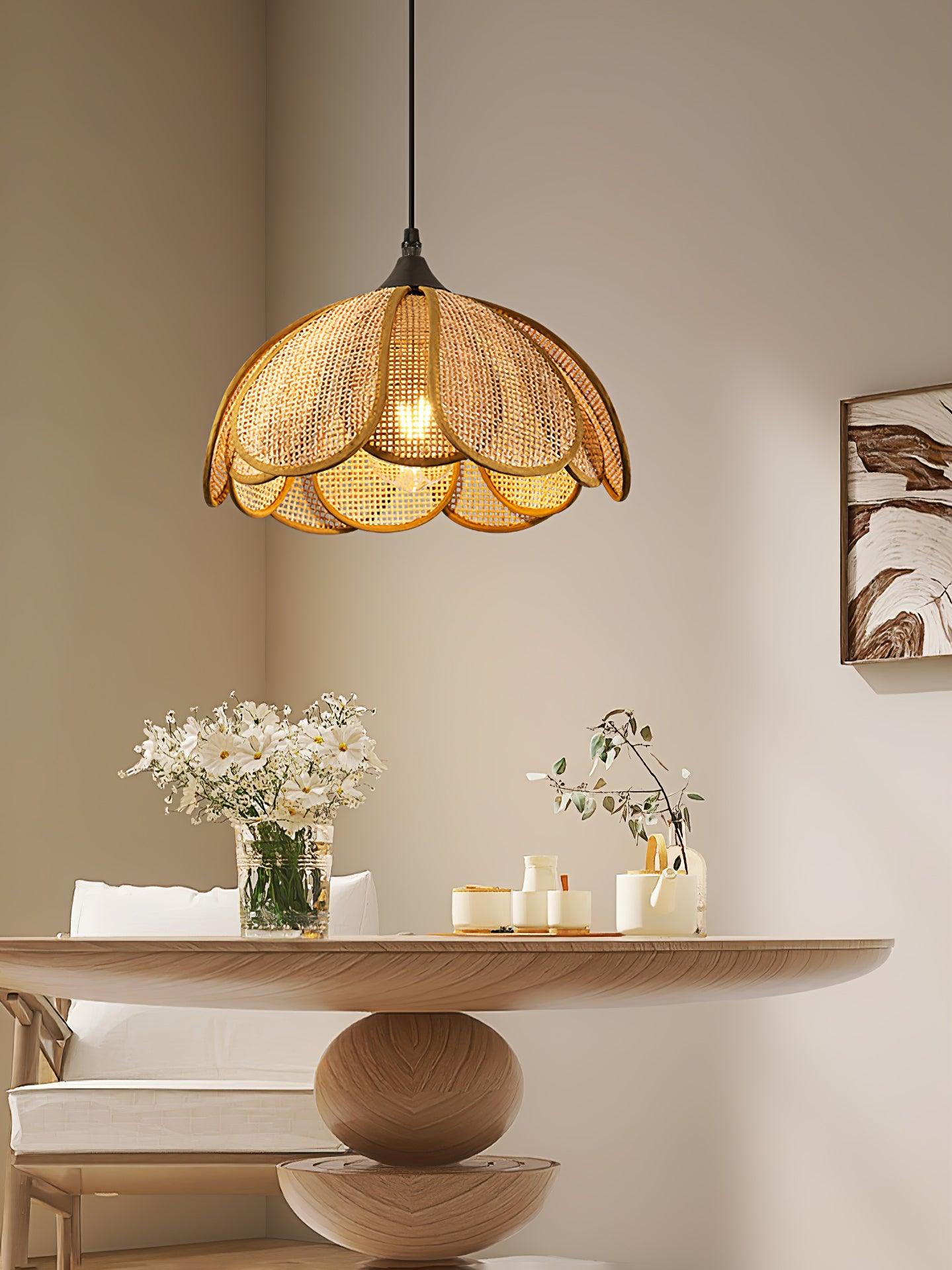 Bloom Rattan Pendant Lamp - Cueteks