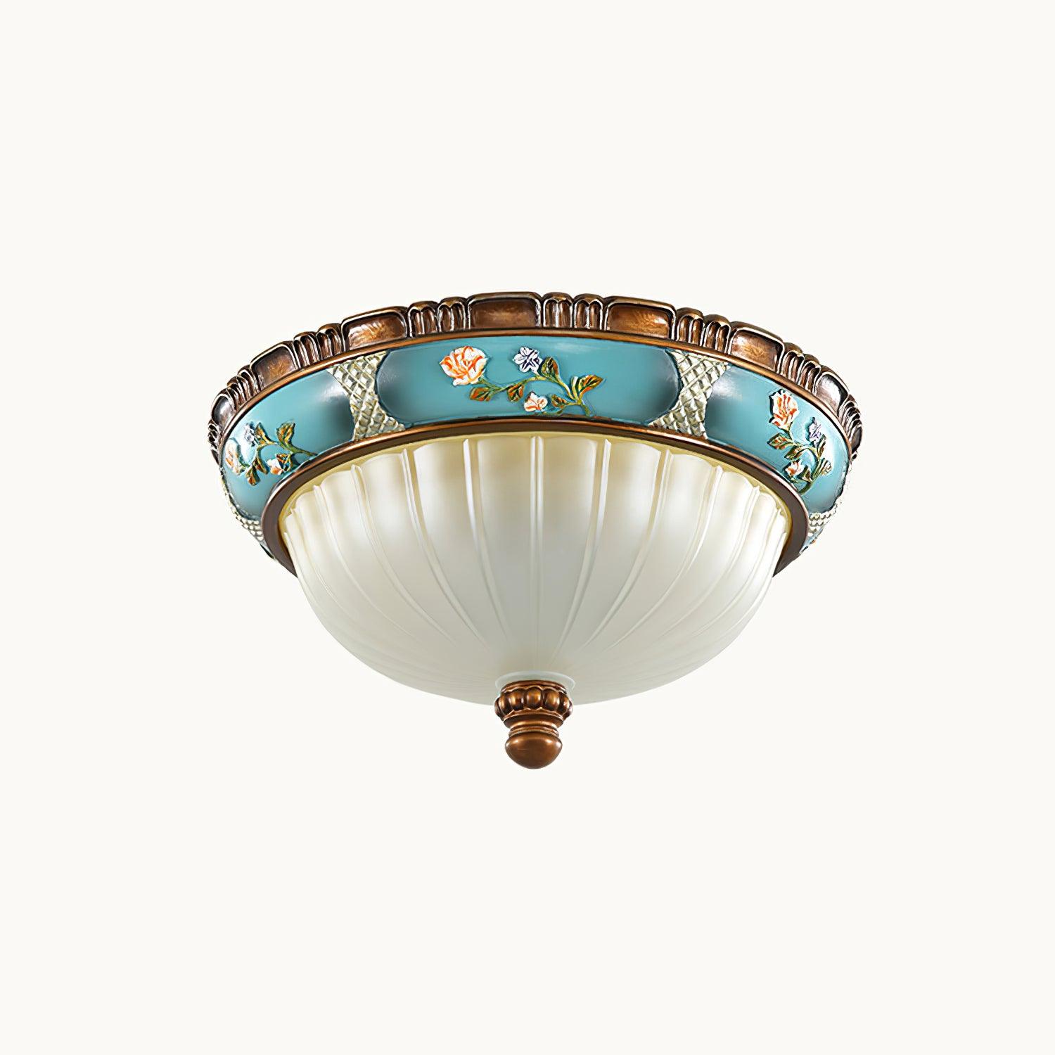 Retro Floral Resin Recessed Ceiling Light - Cueteks