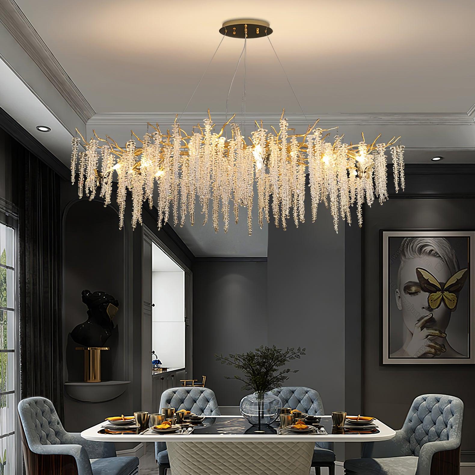 Wisteria Flower Crystal Chandelier - Cueteks