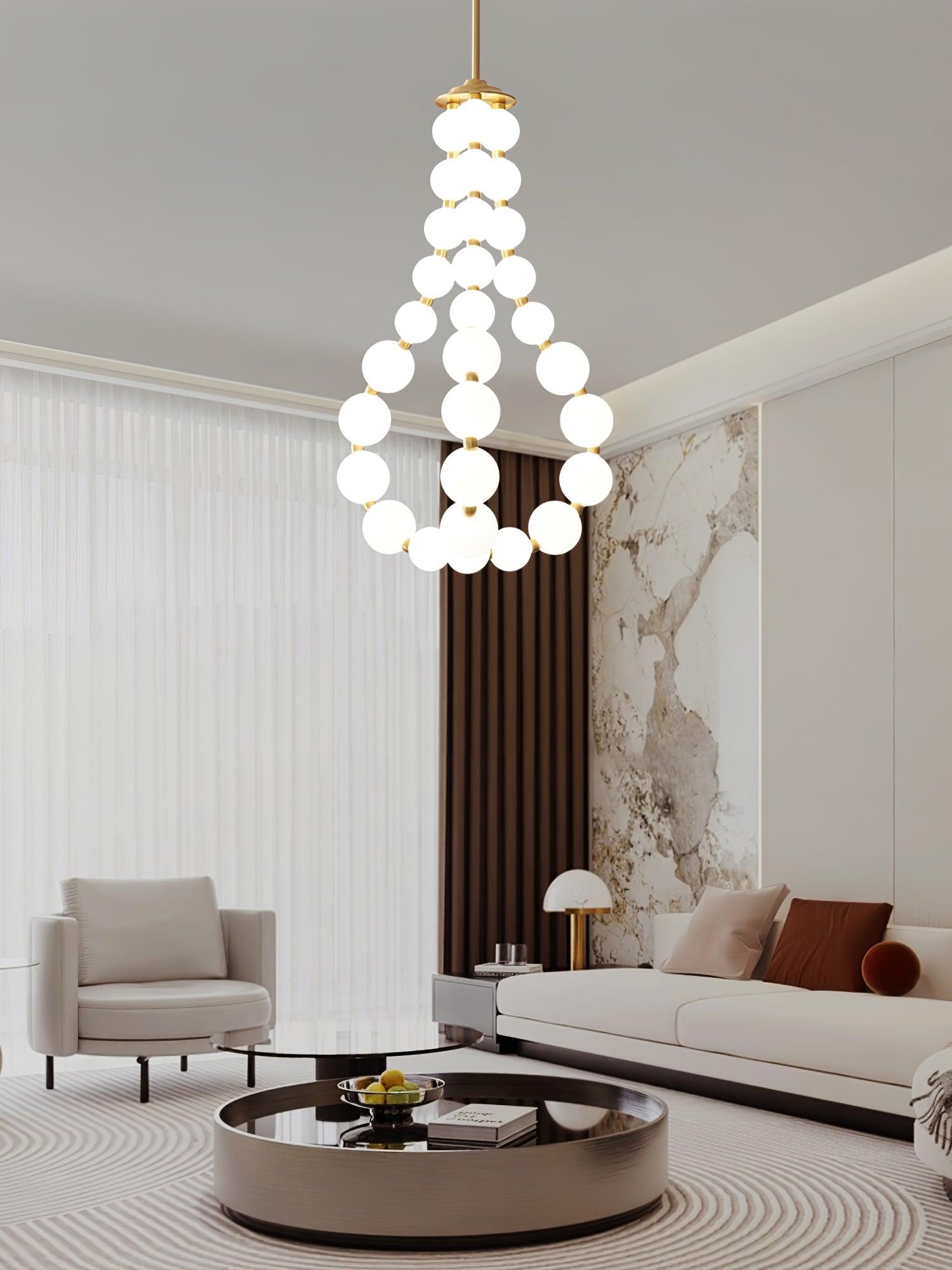 Acrylic Pearl Necklace Chandelier - Cueteks