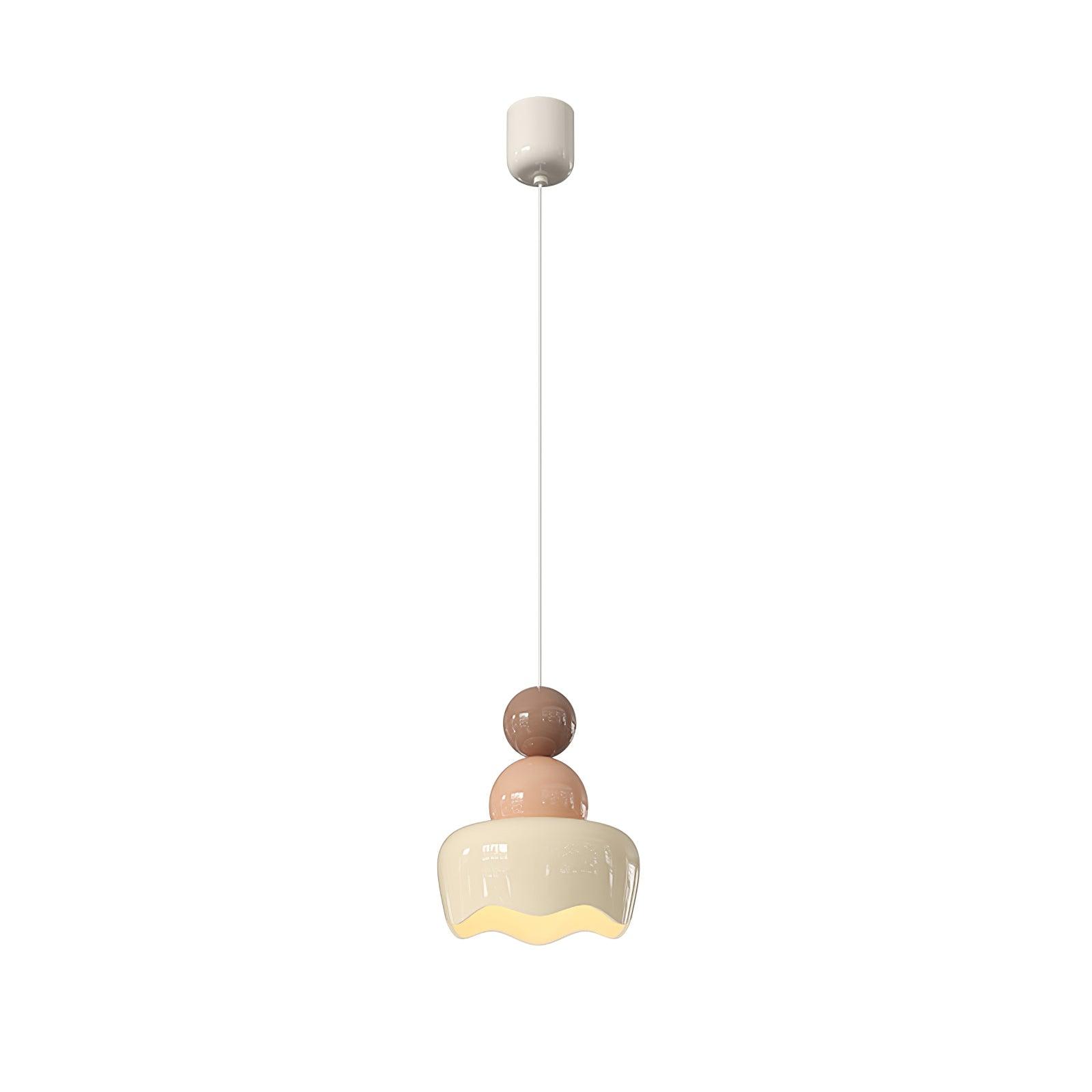 Full pink-and-cream pendant isolated