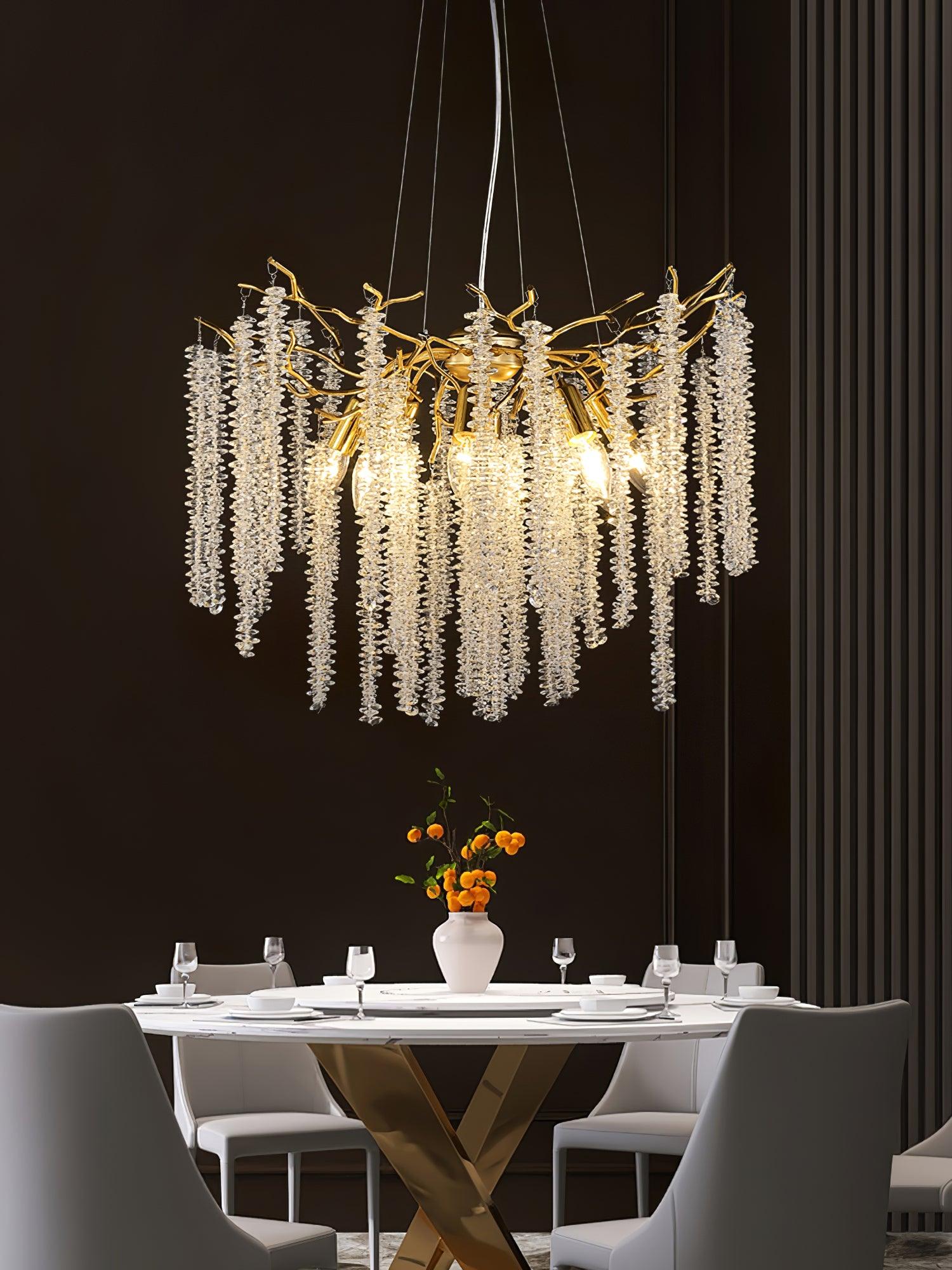 Wisteria Flower Crystal Chandelier - Cueteks