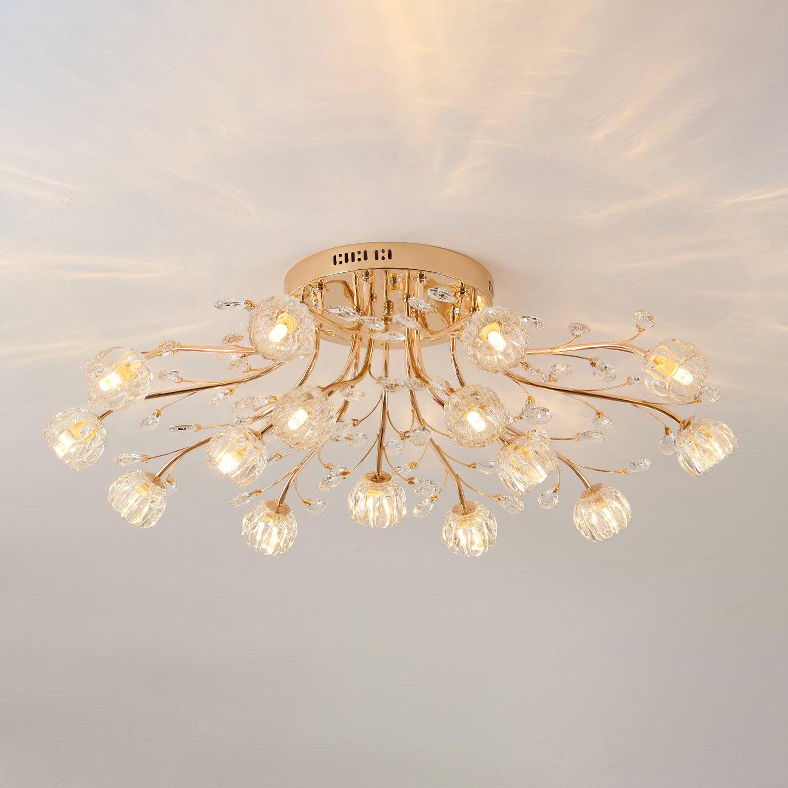 Crystal Flower Ceiling Light - Cueteks