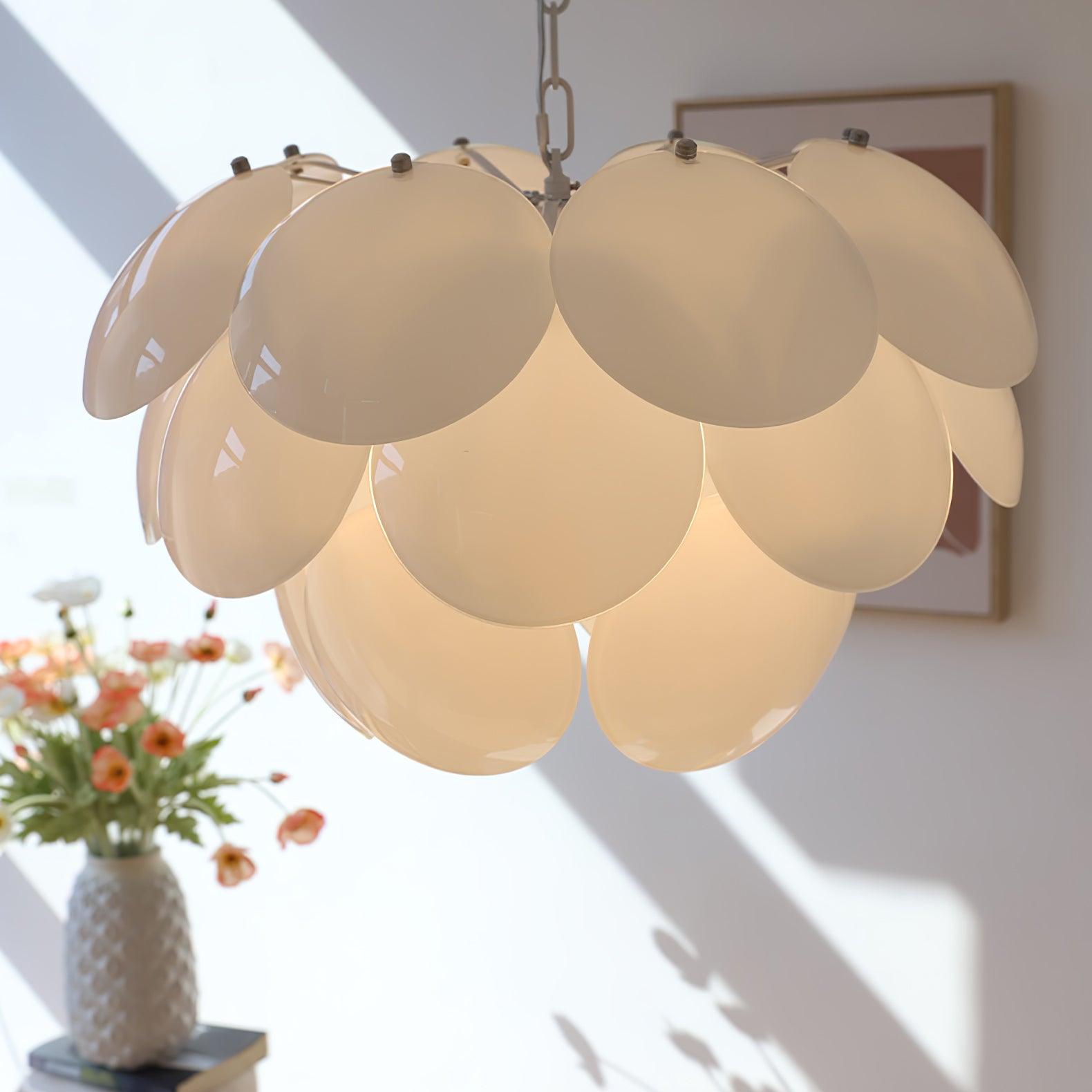 Luminous Petal Glass Chandelier - Cueteks