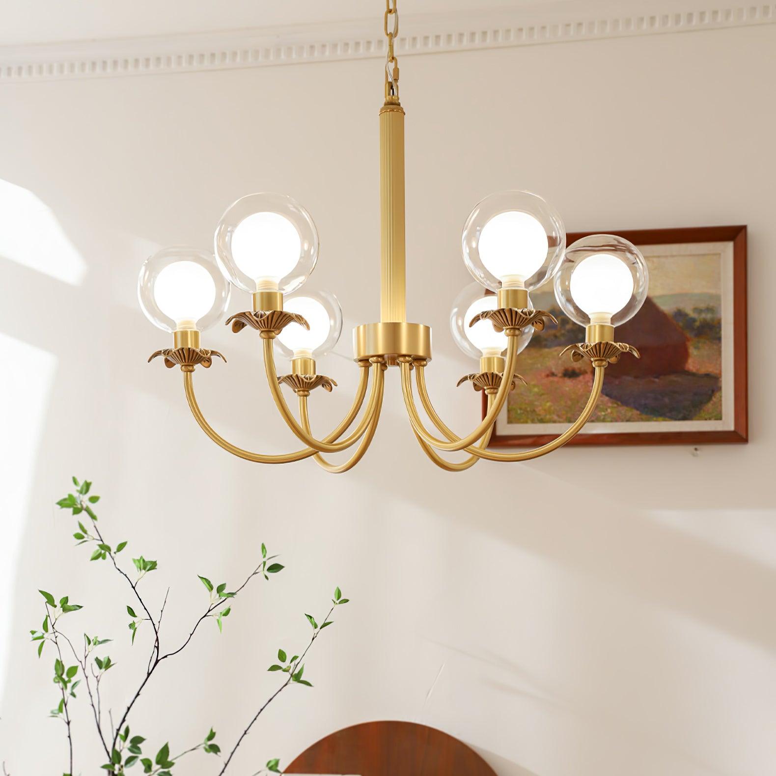 Aureate Radiance Glass Chandelier - Cueteks