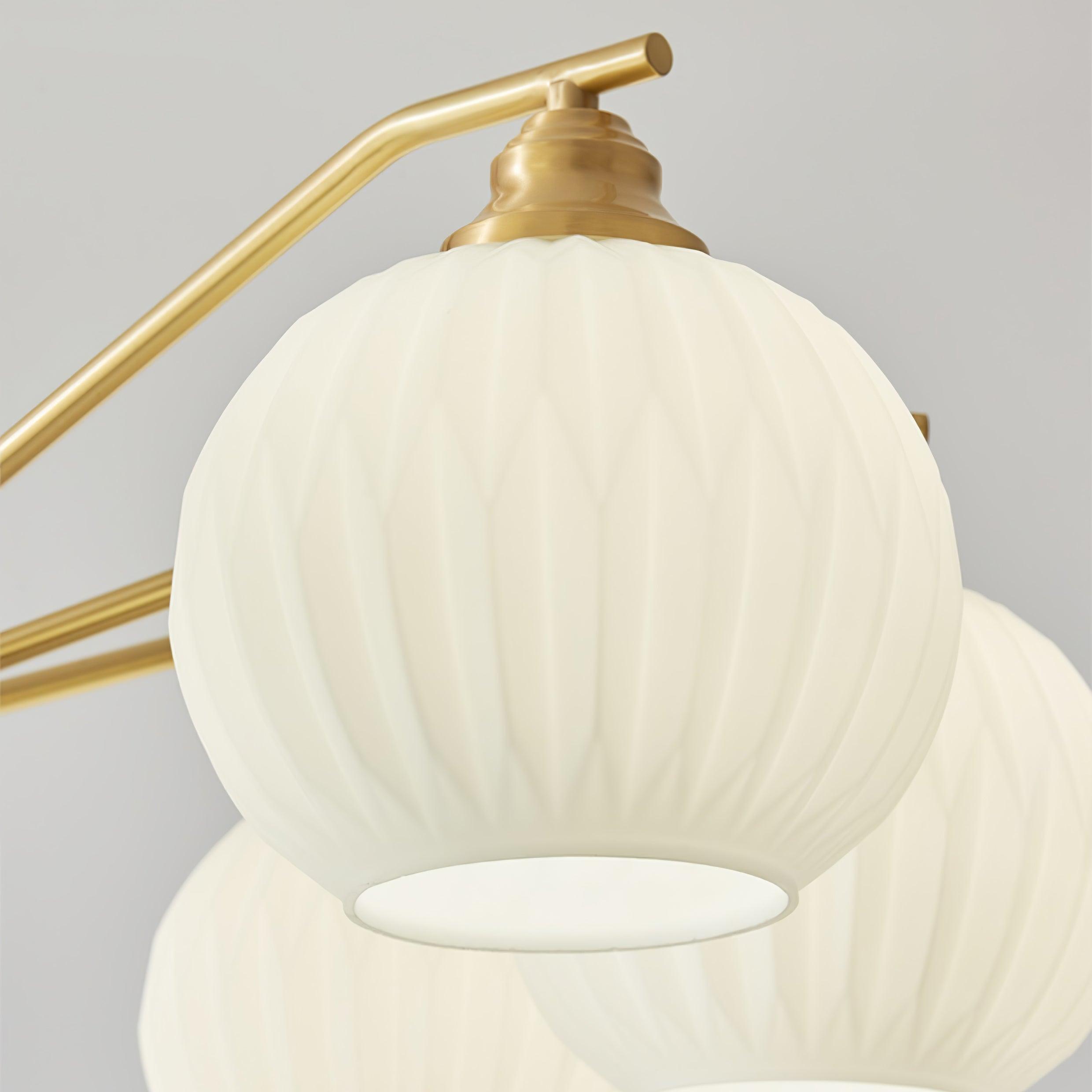 Ribbed Glass Gold Chandelier - Cueteks