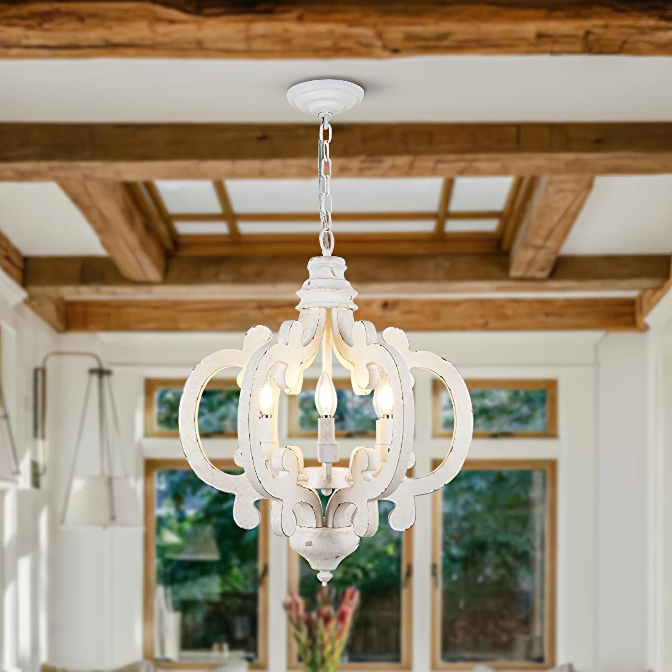 Antique White Style Chandelier - Cueteks