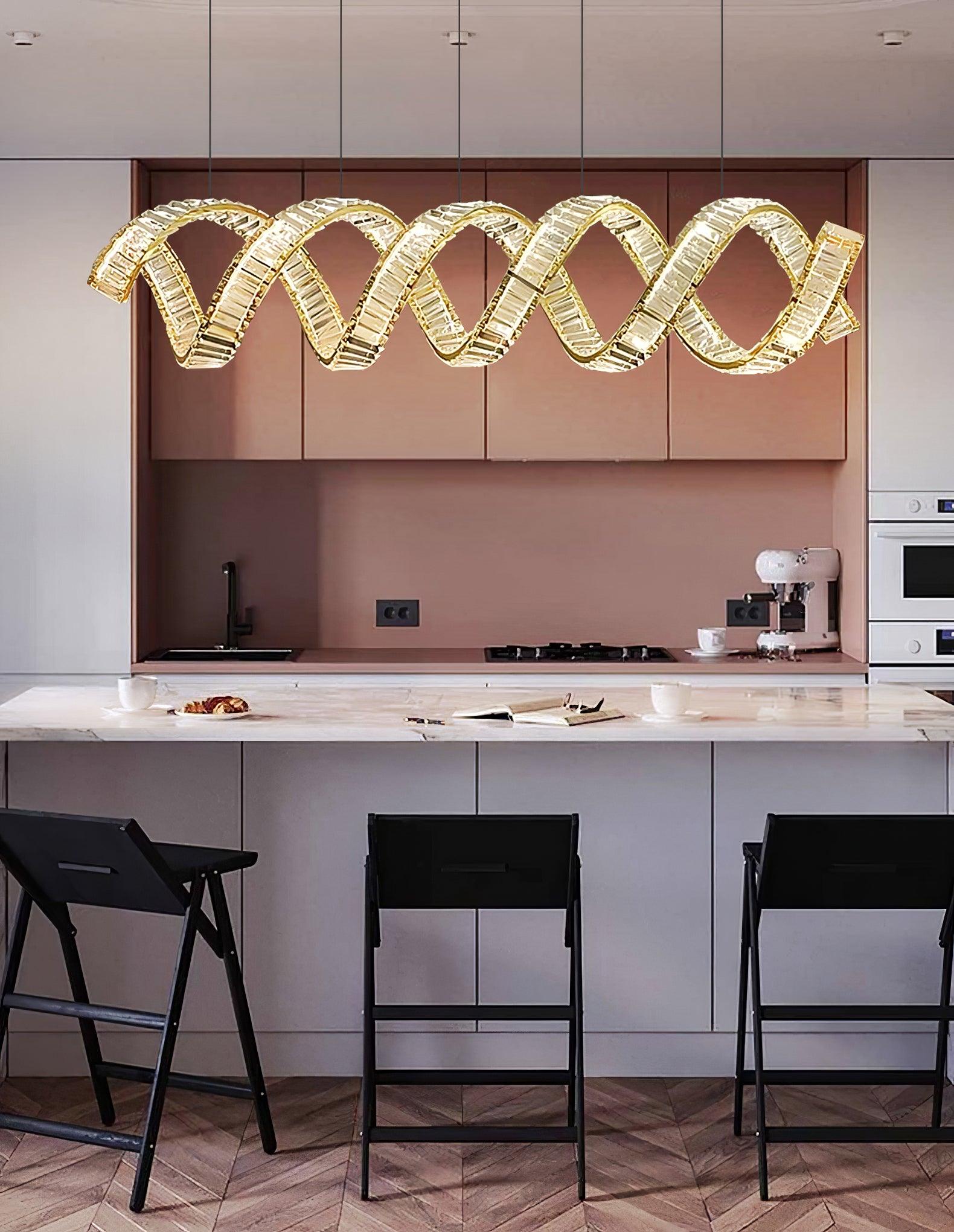 Curved LED Chandelier - Cueteks