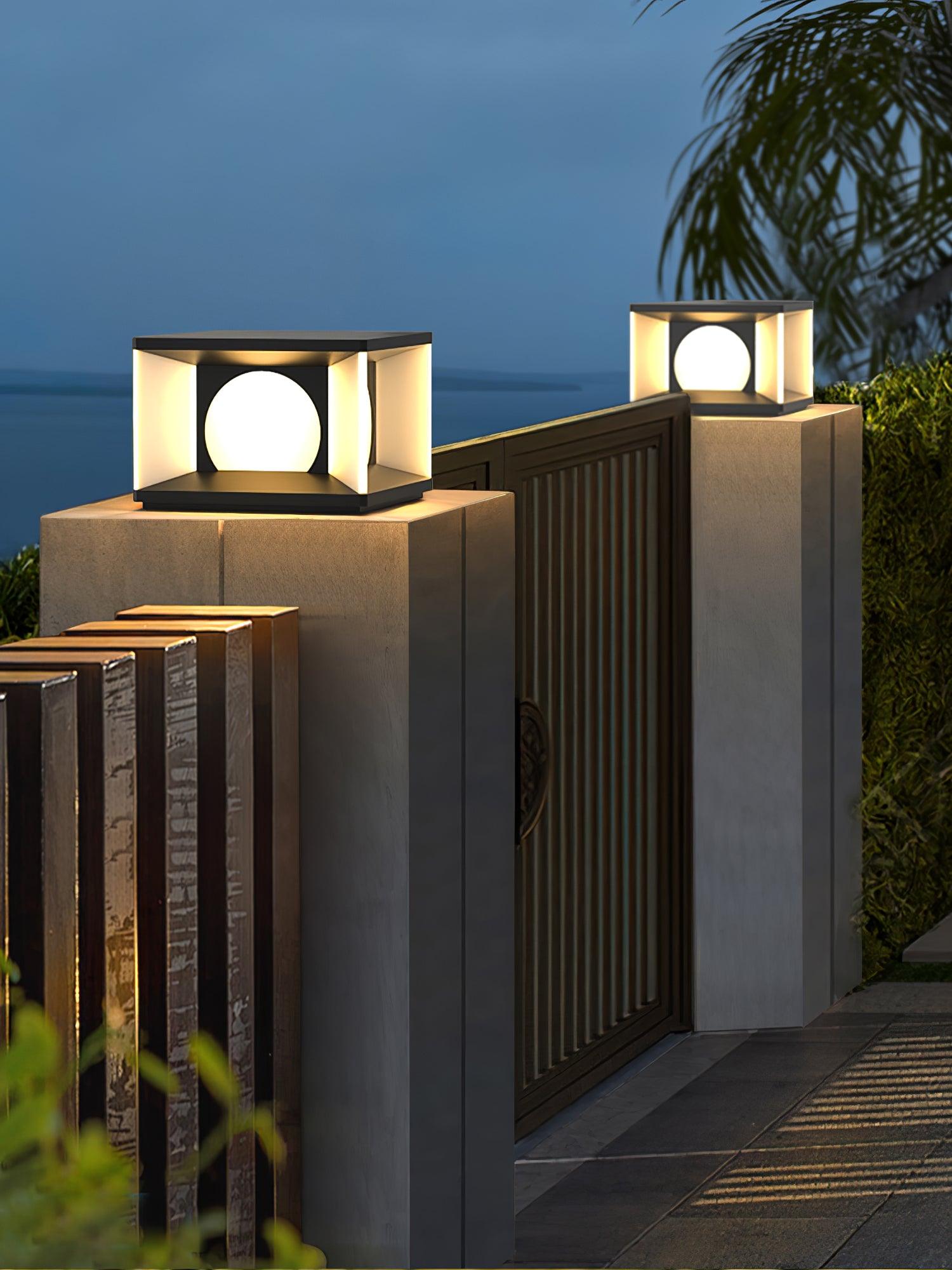 Eclipse Cube Outdoor Post Light - Cueteks