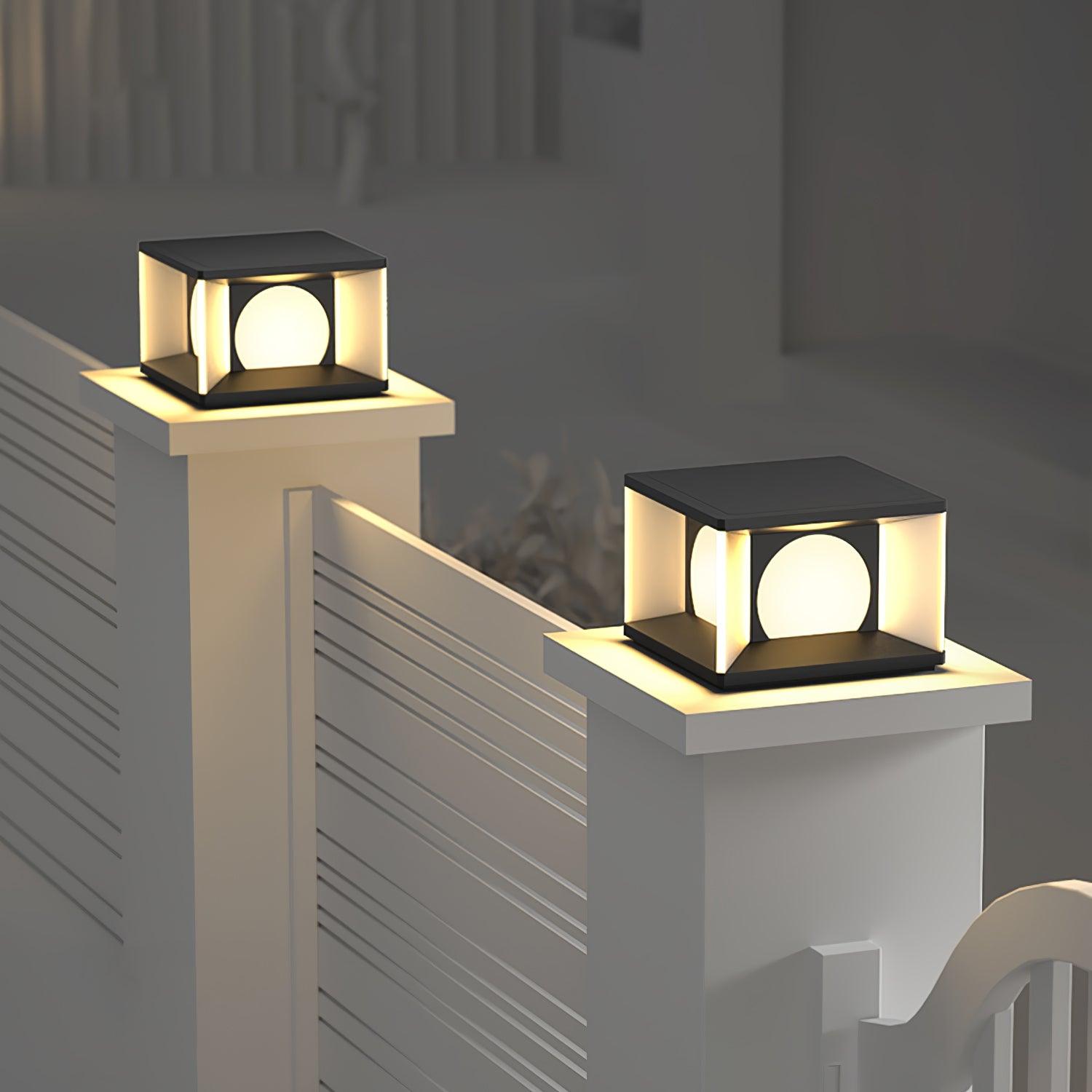 Eclipse Cube Outdoor Post Light - Cueteks