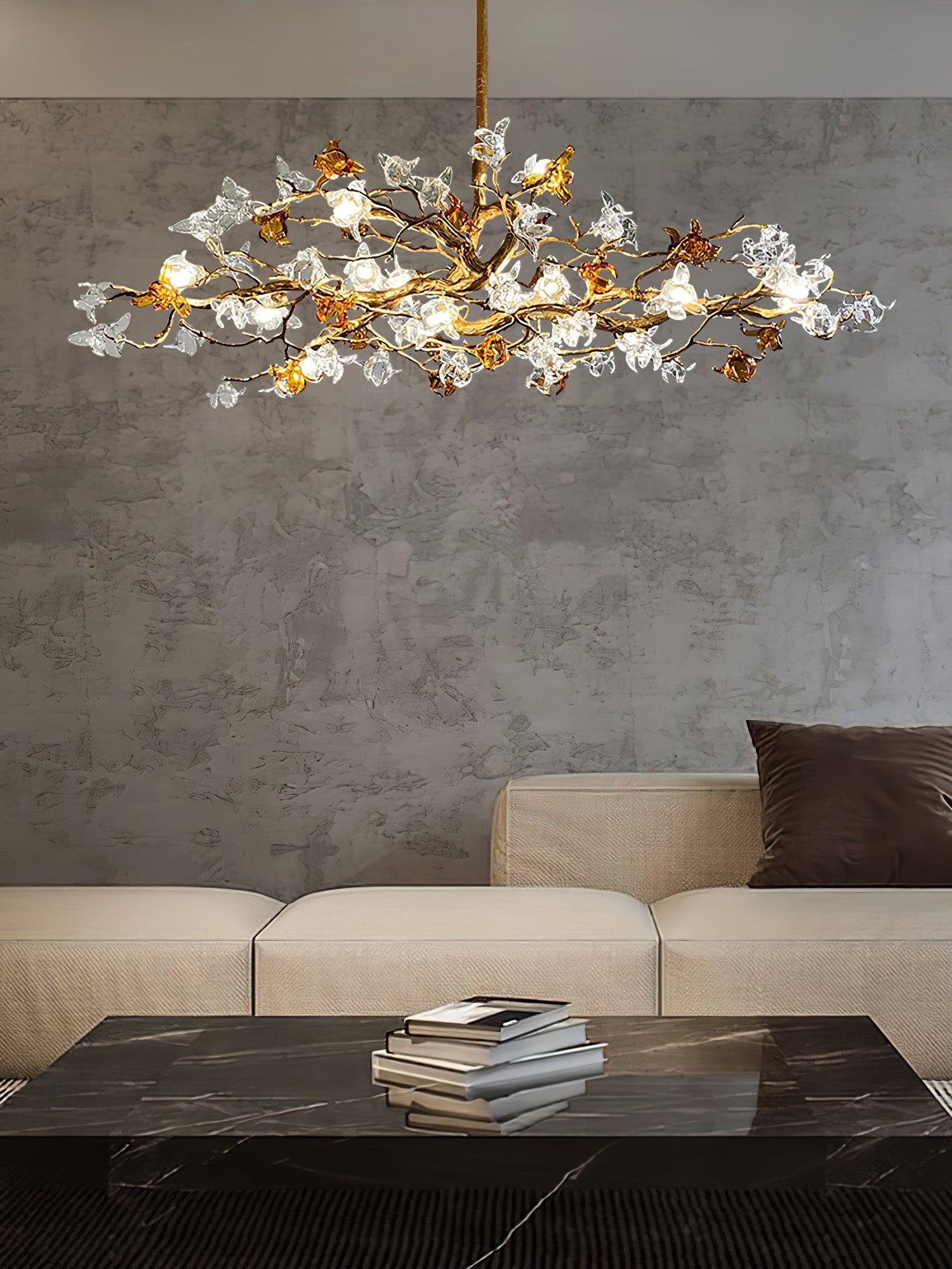 Aosta Brass Branch Chandelier - Cueteks