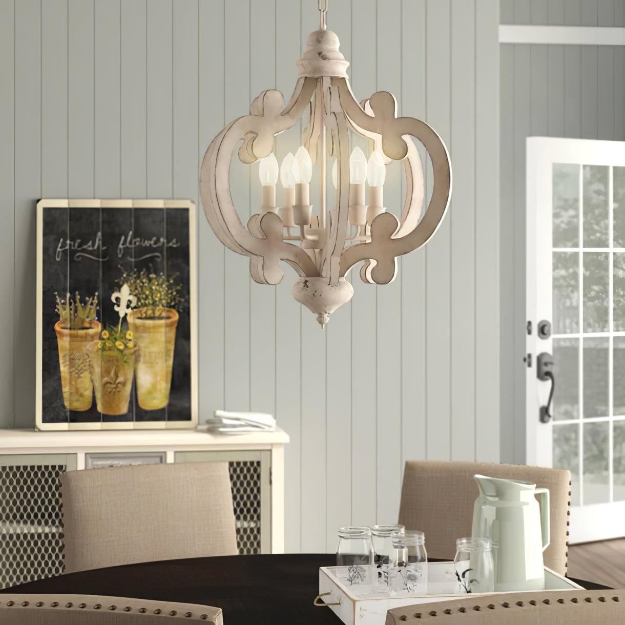Antique White Style Chandelier - Cueteks