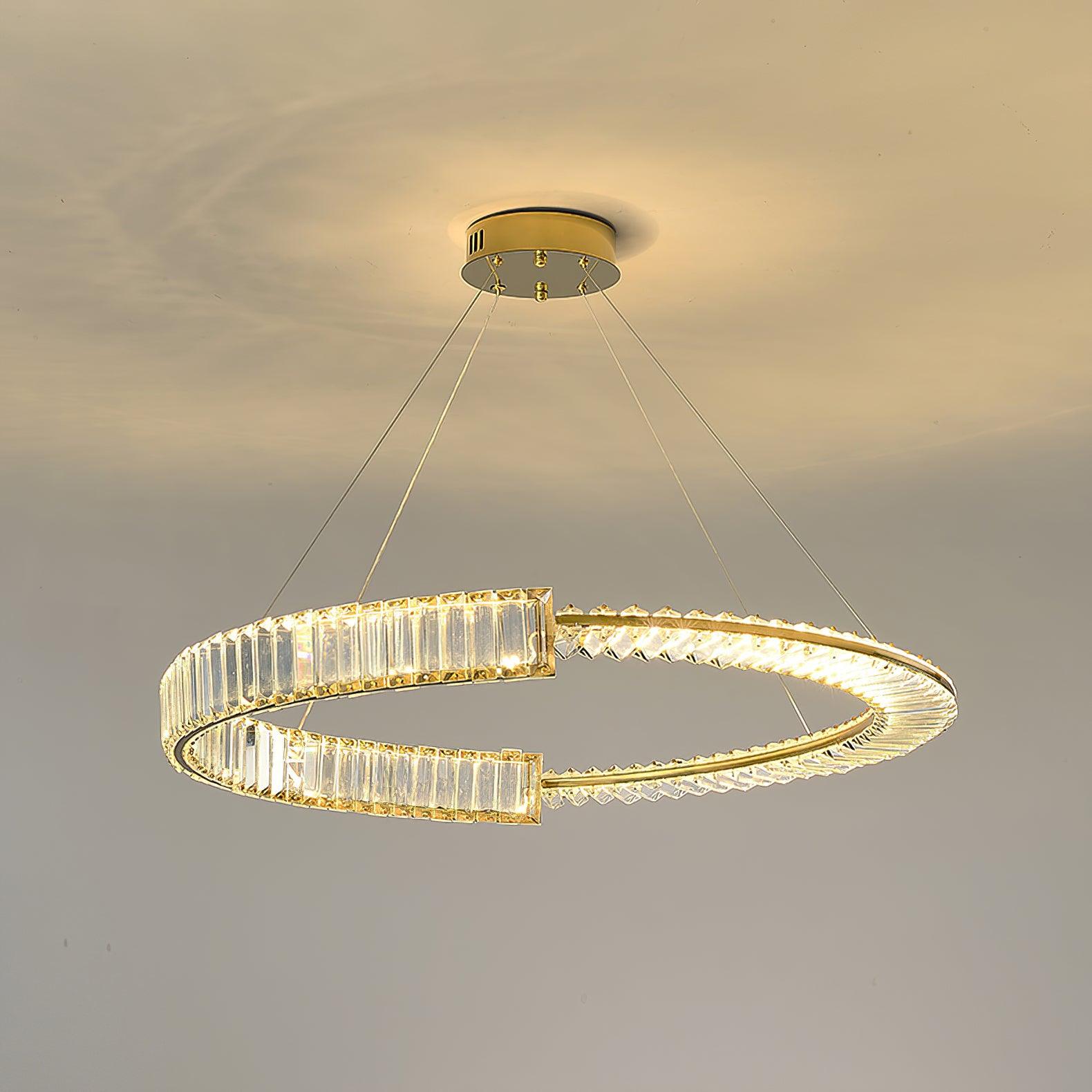 Stella Gold and clear crystal ring shown illuminated