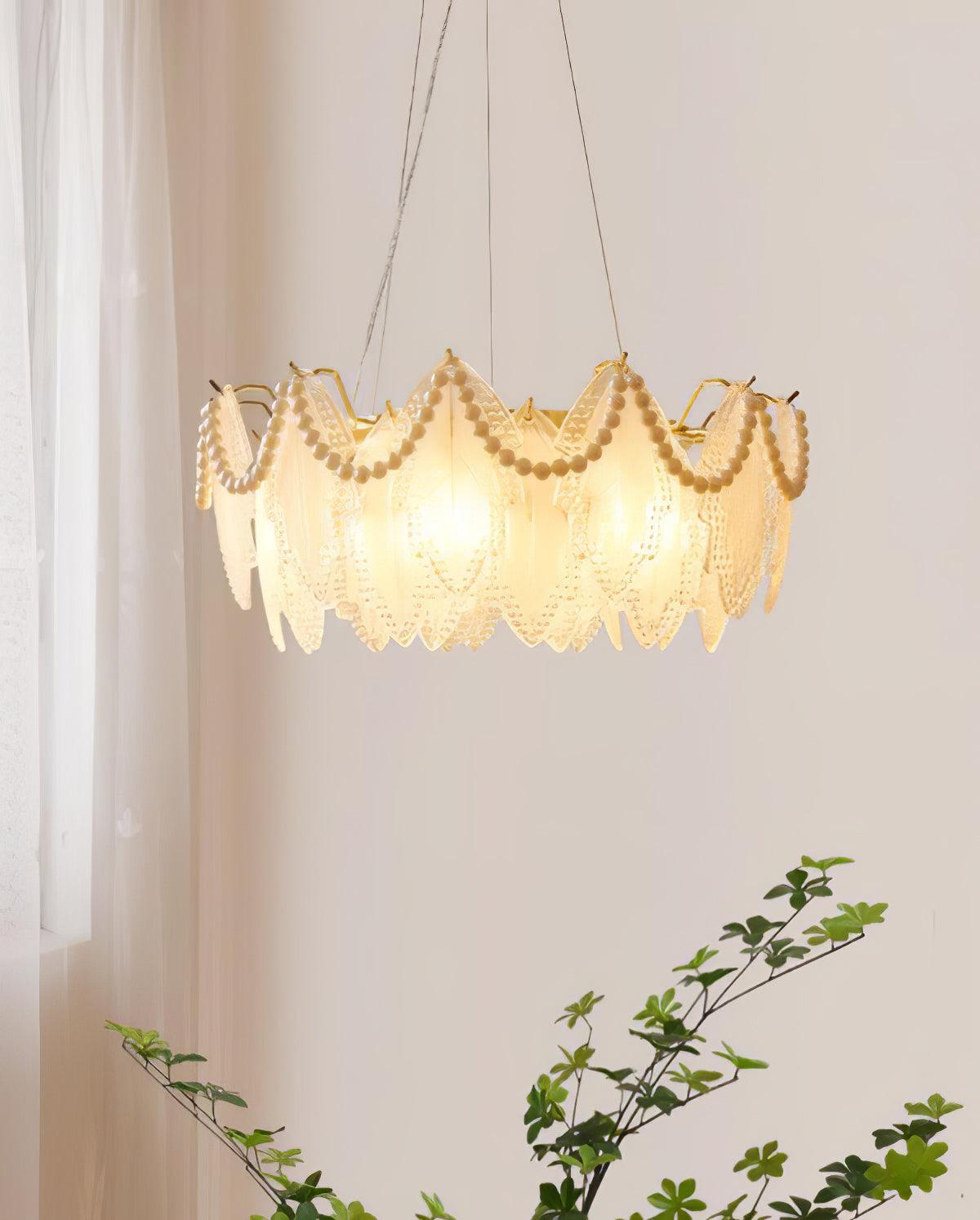 Maple Leaf Glass Chandelier - Cueteks