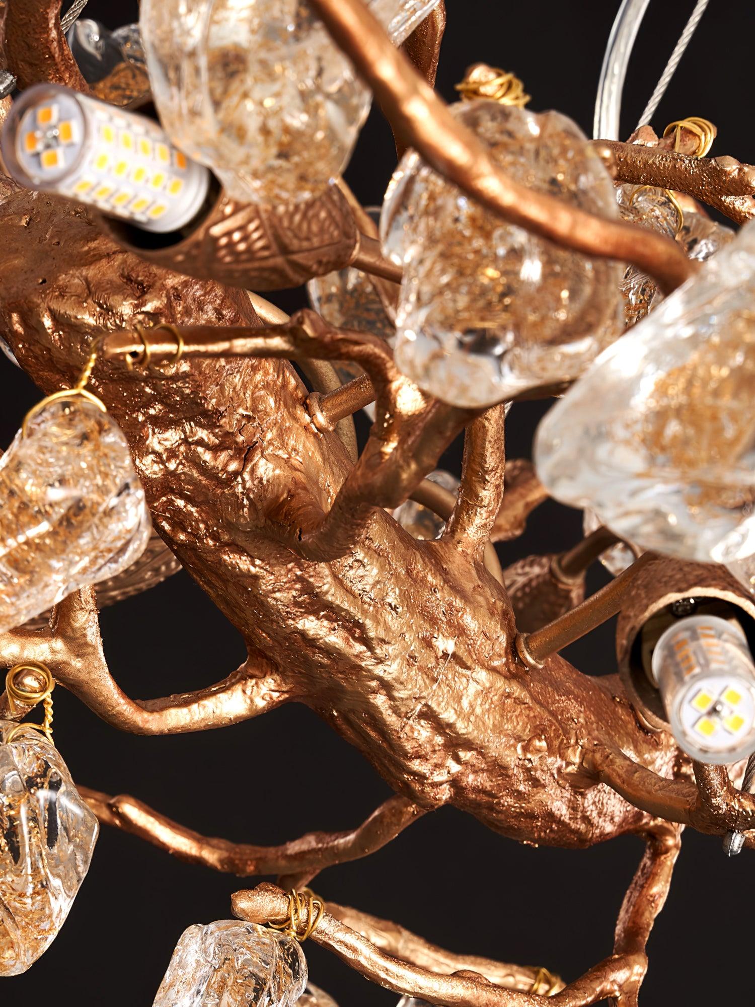 Stone Crystal Brass Chandelier - Cueteks