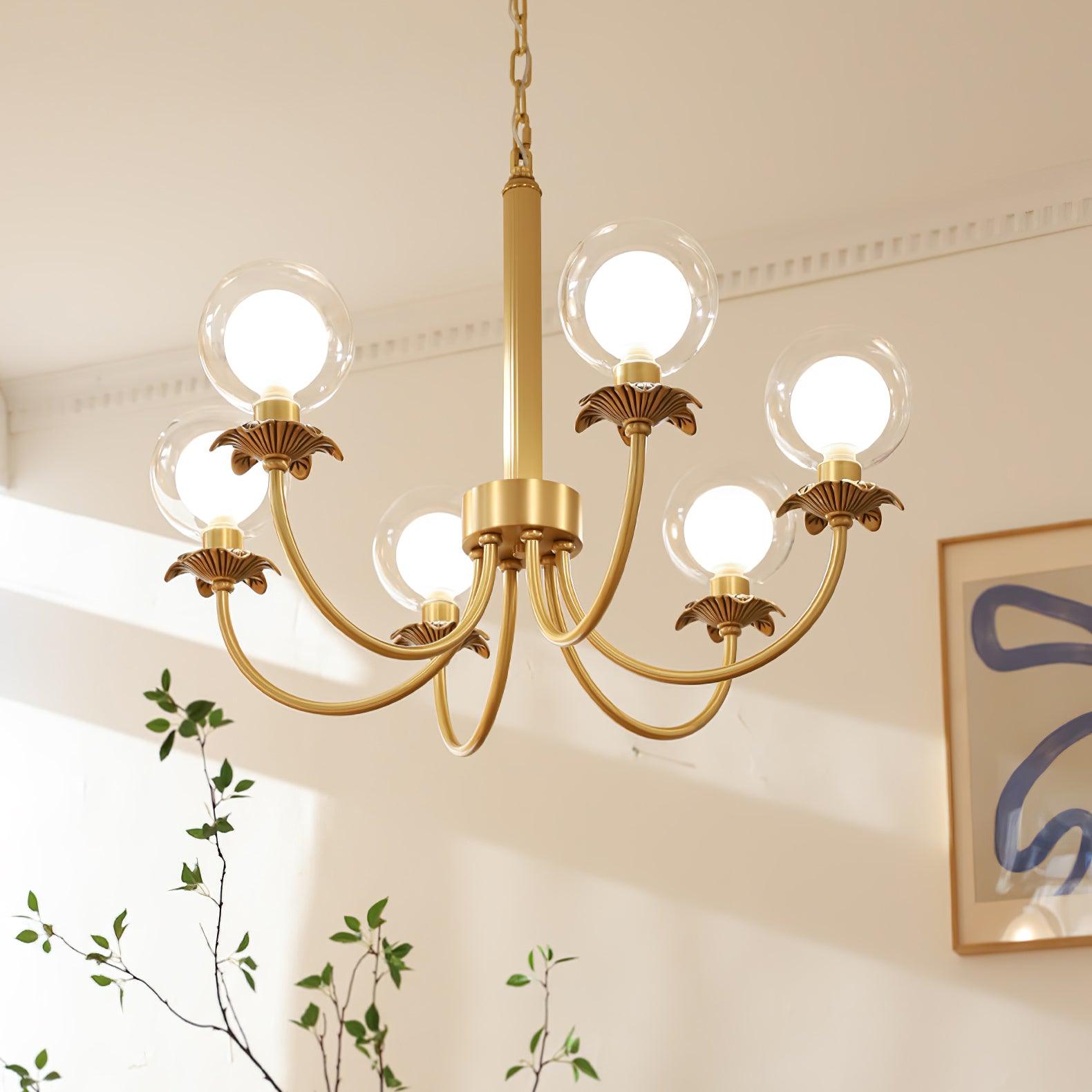 Aureate Radiance Glass Chandelier - Cueteks