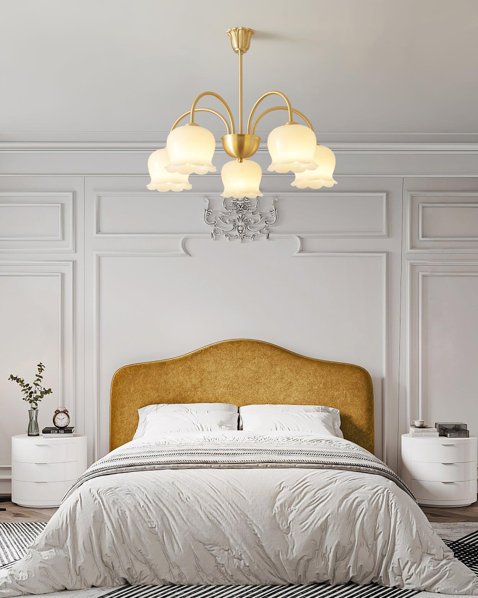 Orchids Brass Chandelier - Cueteks