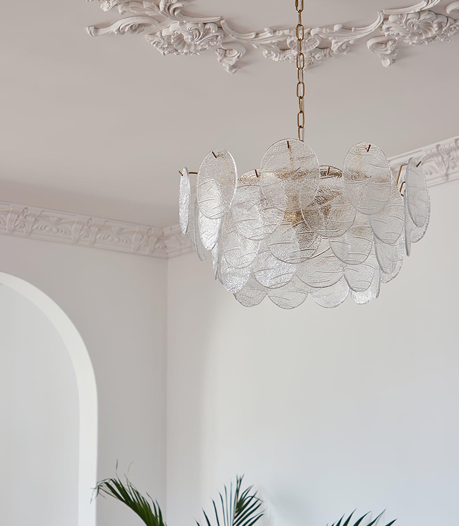 Glass Disc Chandelier - Cueteks