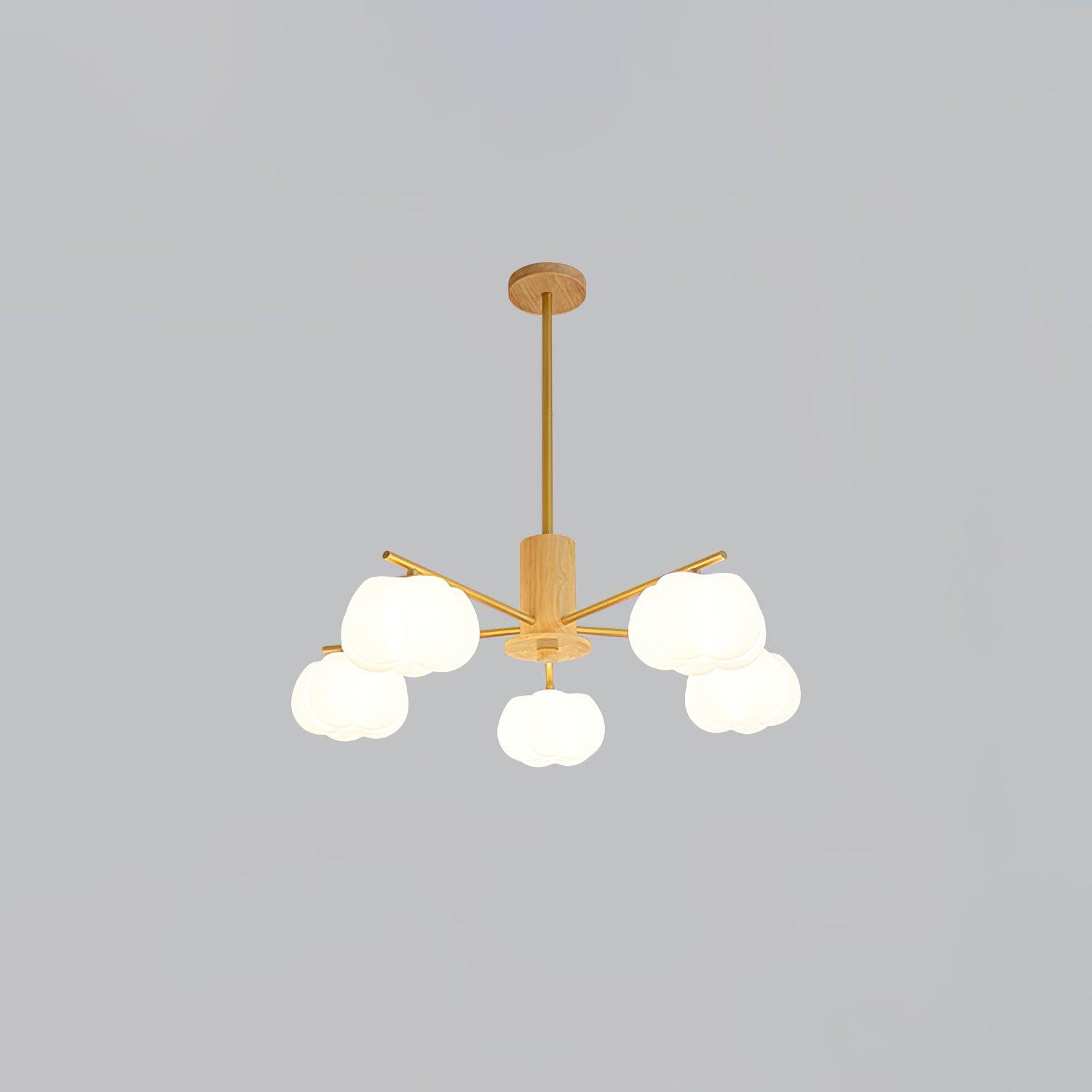 Wooden Cotton Balls Chandelier - Cueteks