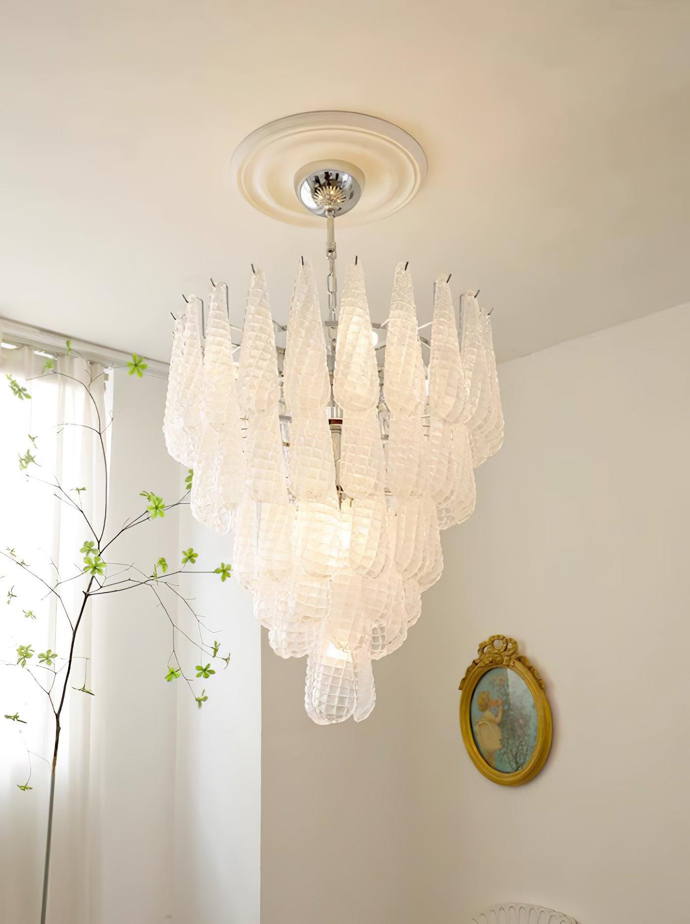 Grid Glass Waterfall Chandelier - Cueteks