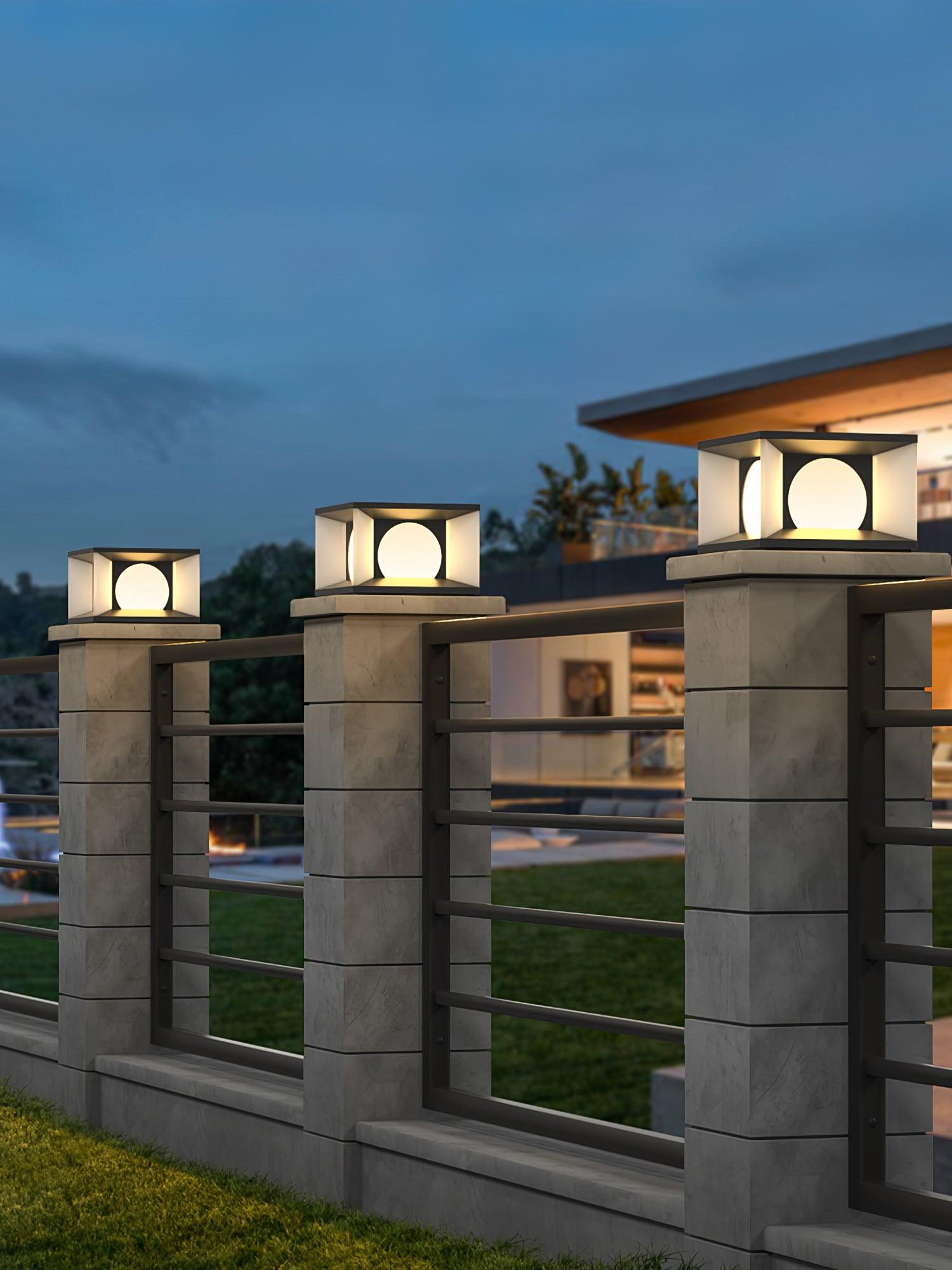 Eclipse Cube Outdoor Post Light - Cueteks