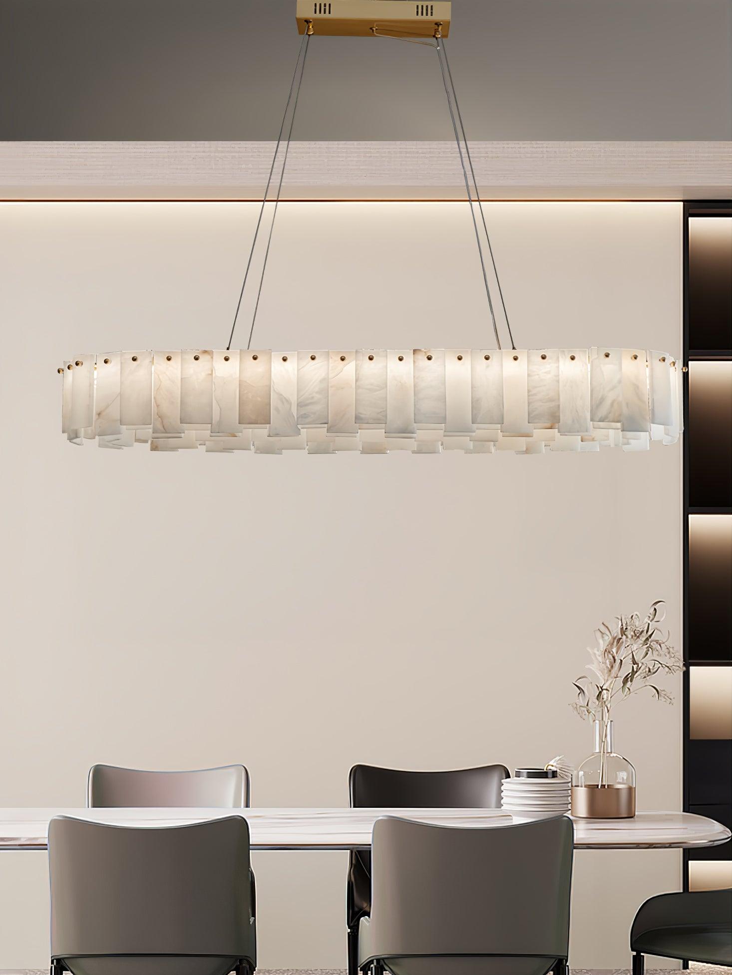 Celestial Alabaster Round Chandelier - Cueteks